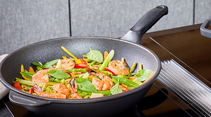 Asian vegetables in wok