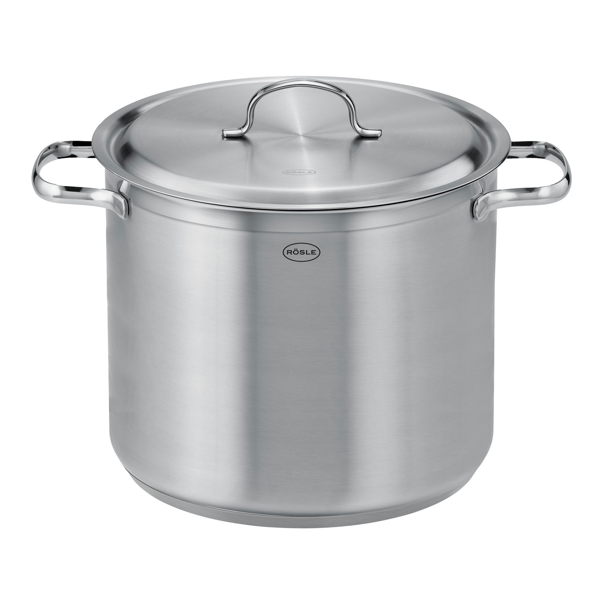 RÖSLE Partytopf Pureelements Partytopf aus Edelstahl, rund mit Deckel und zwei Griffen.