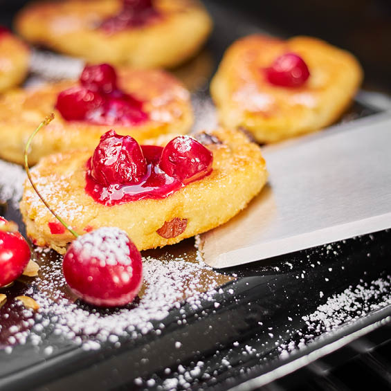 Quark-Pancakes Quark-Pancakes auf der Plancha Grillplatte