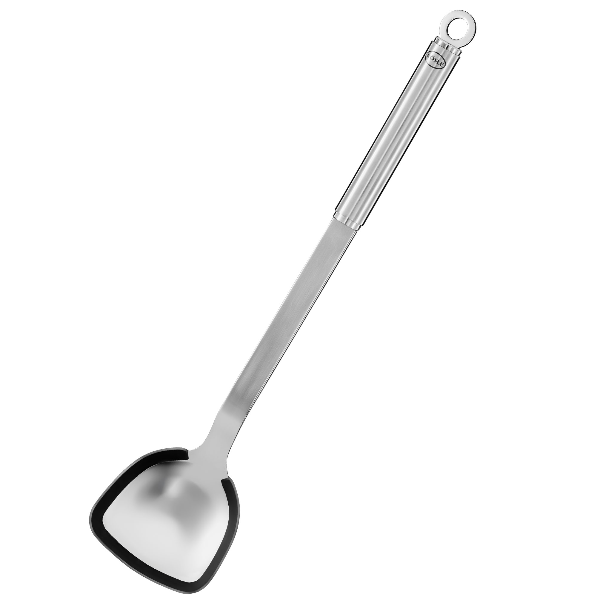 RÖSLE Edelstahl Schöpflöffel Küchenklassiker Set: Edelstahl Schöpflöffel mit schwarzem Silikonrand