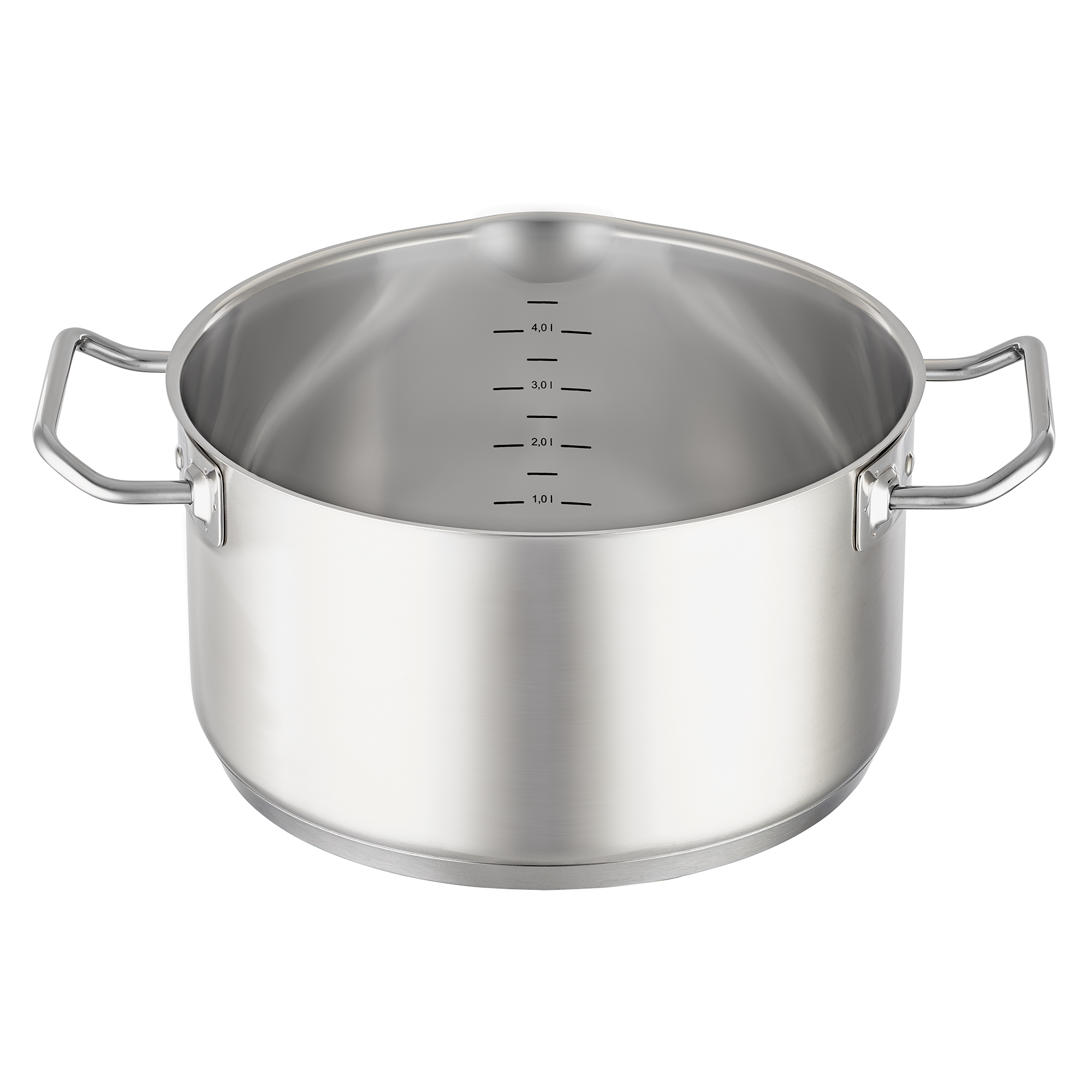 RÖSLE Kochtopf 24 cm aus Edelstahl Kochtopf, 24 cm, aus Edelstahl, mit Innenmessskala und zwei Griffen