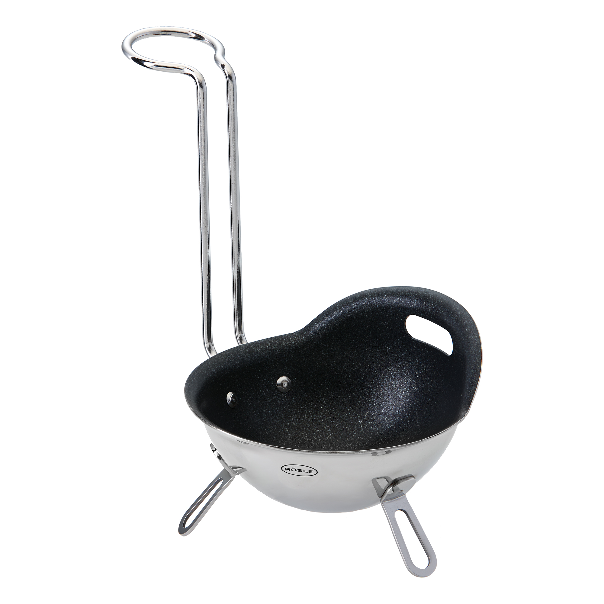 RÖSLE Eier-Pochierer Eier-Pochierer aus Edelstahl mit antihaftbeschichteter Innenseite und langem Griff
