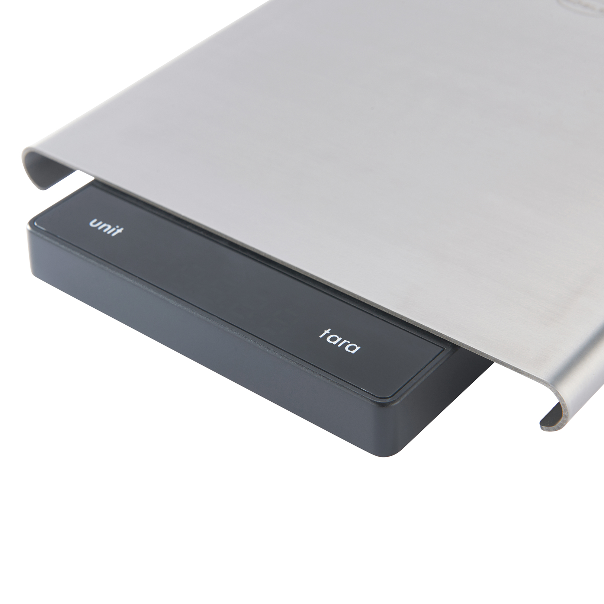 Digitale Küchenwaage mit Schiebefunktion von RÖSLE digitale Küchenwaage mit Schiebefunktion, schwarz und silber, kompakt und platzsparend.