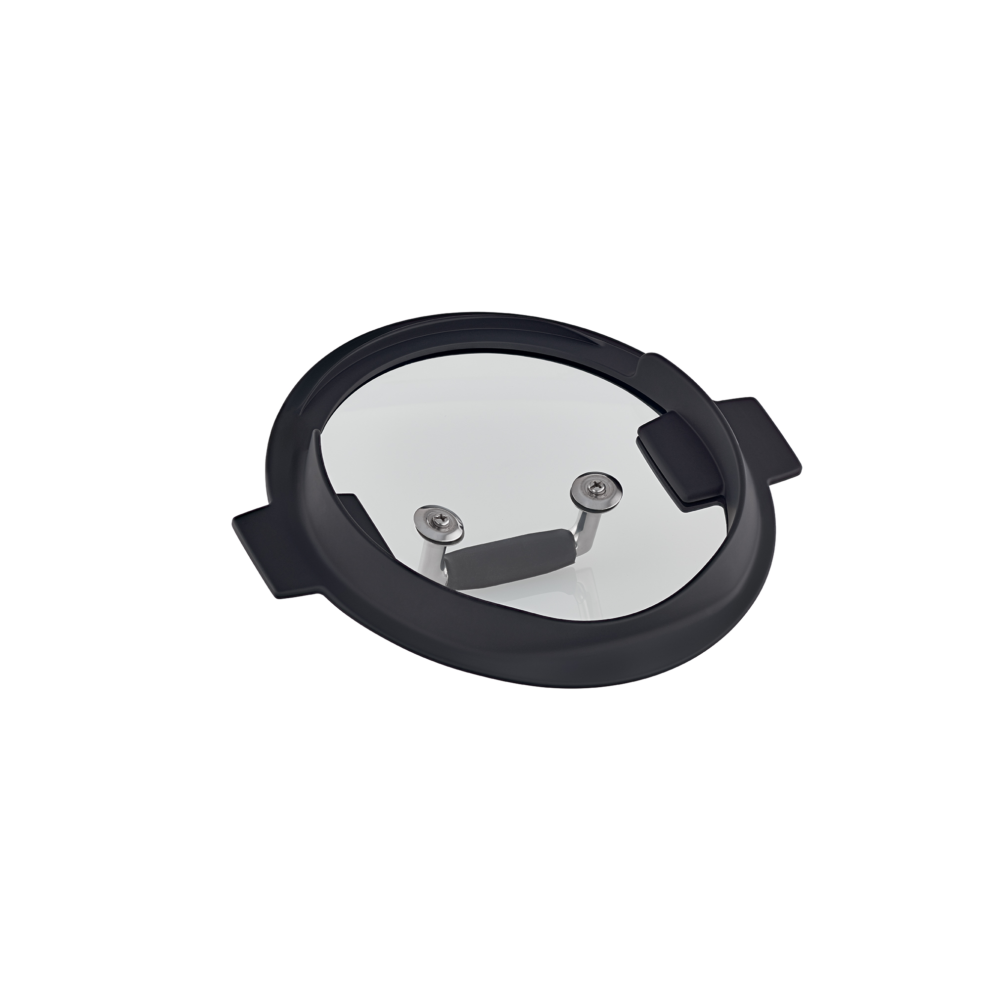 RÖSLE Glasdeckel Silence PRO 20 cm Glasdeckel Silence PRO, 20 cm, rund, mit schwarzem Rand und zwei Griffen aus Edelstahl.