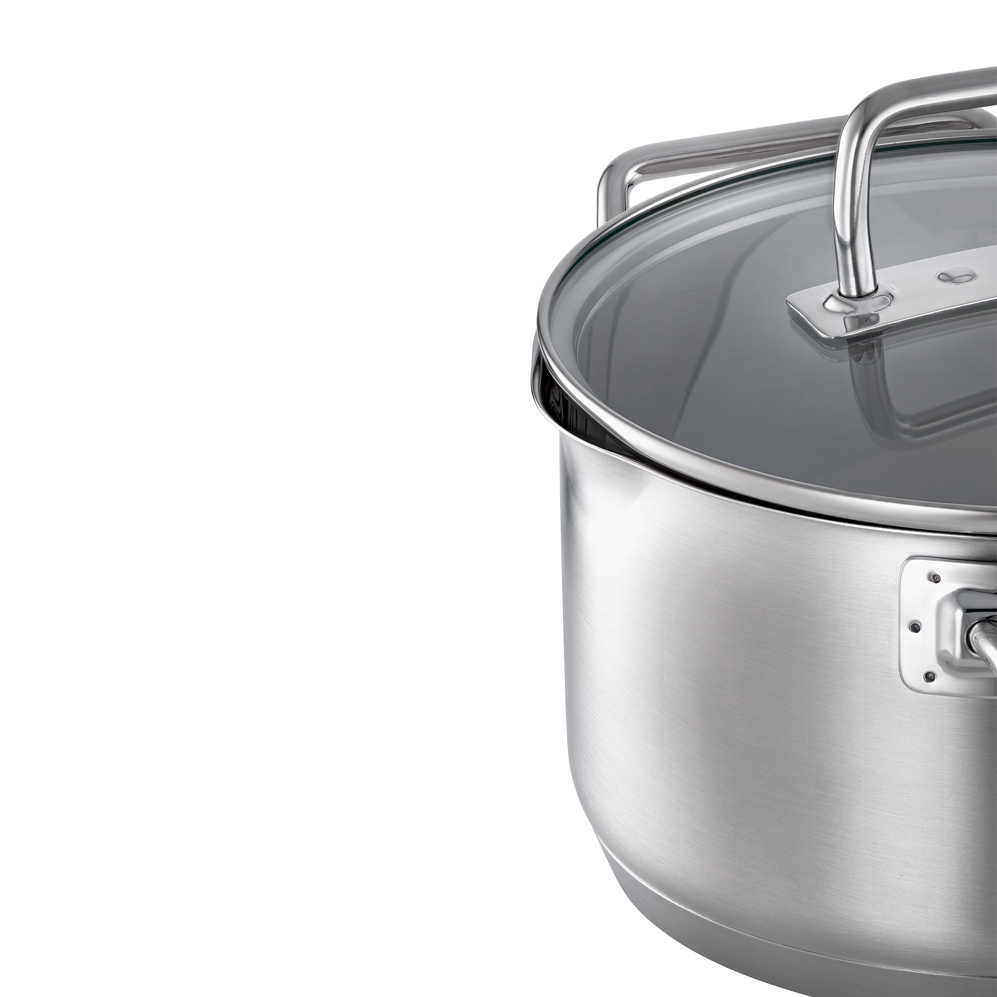 RÖSLE Kochtopf 20 cm Kochtopf, 20 cm, aus Edelstahl, mit Glasdeckel und Edelstahlgriff