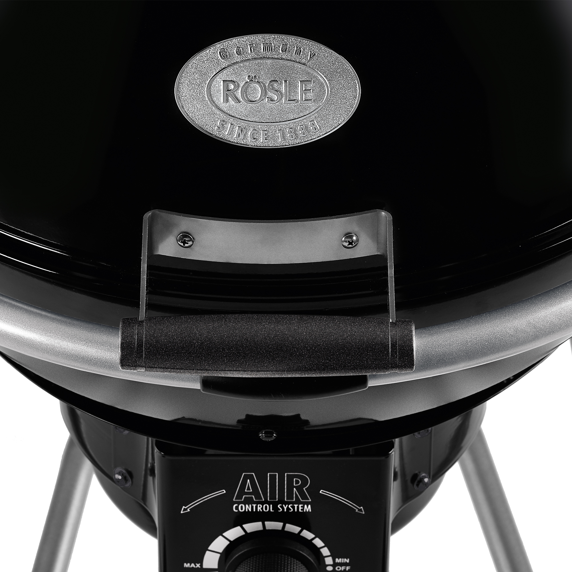 RÖSLE charcoal kettle barbecue No.1 Charcoal kettle grill No.1 with AIR Control System, black, round grill with chrome-plated...