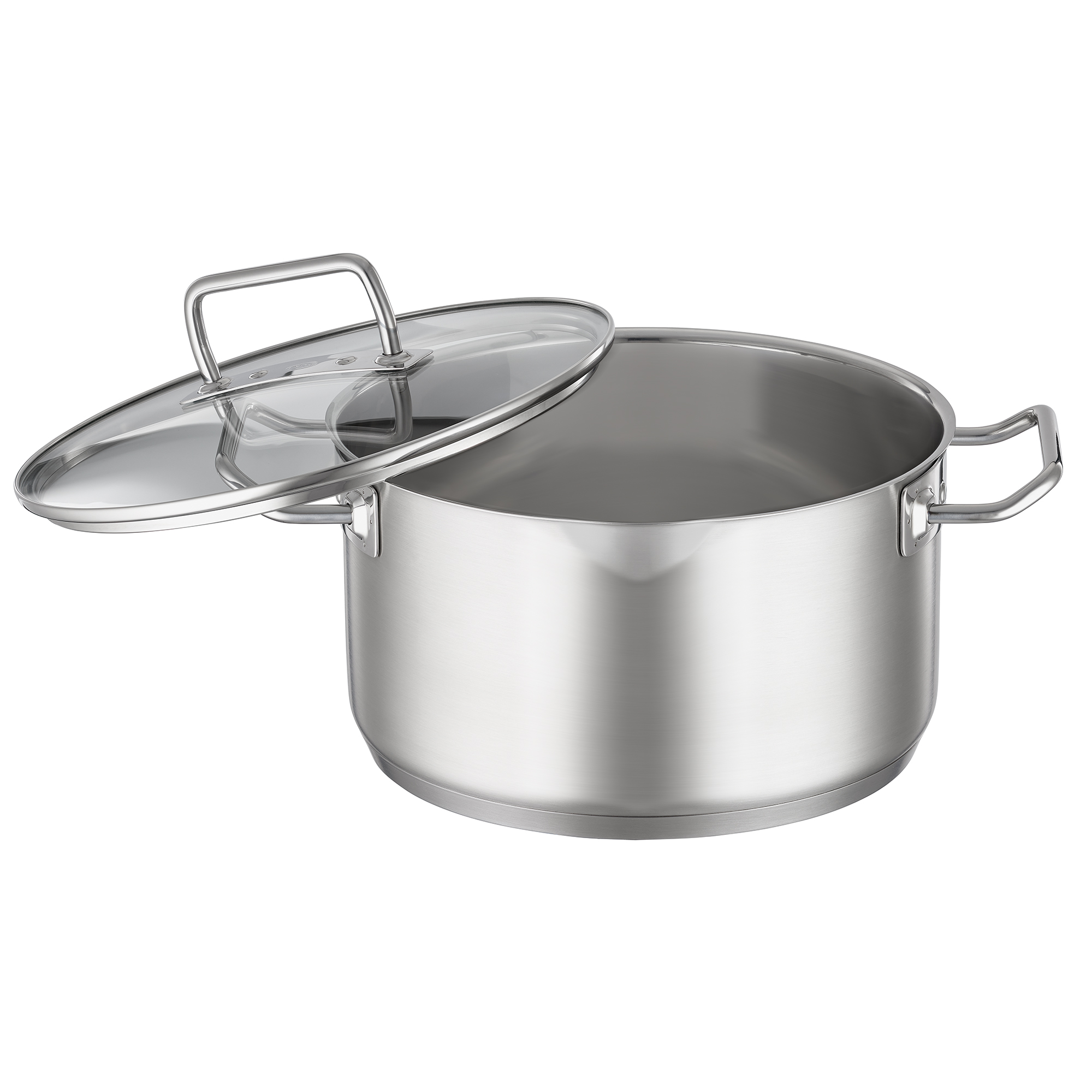 RÖSLE Edelstahl Kochtopf mit Glasdeckel Kochtopf, 24 cm, aus Edelstahl, mit Glasdeckel, rund