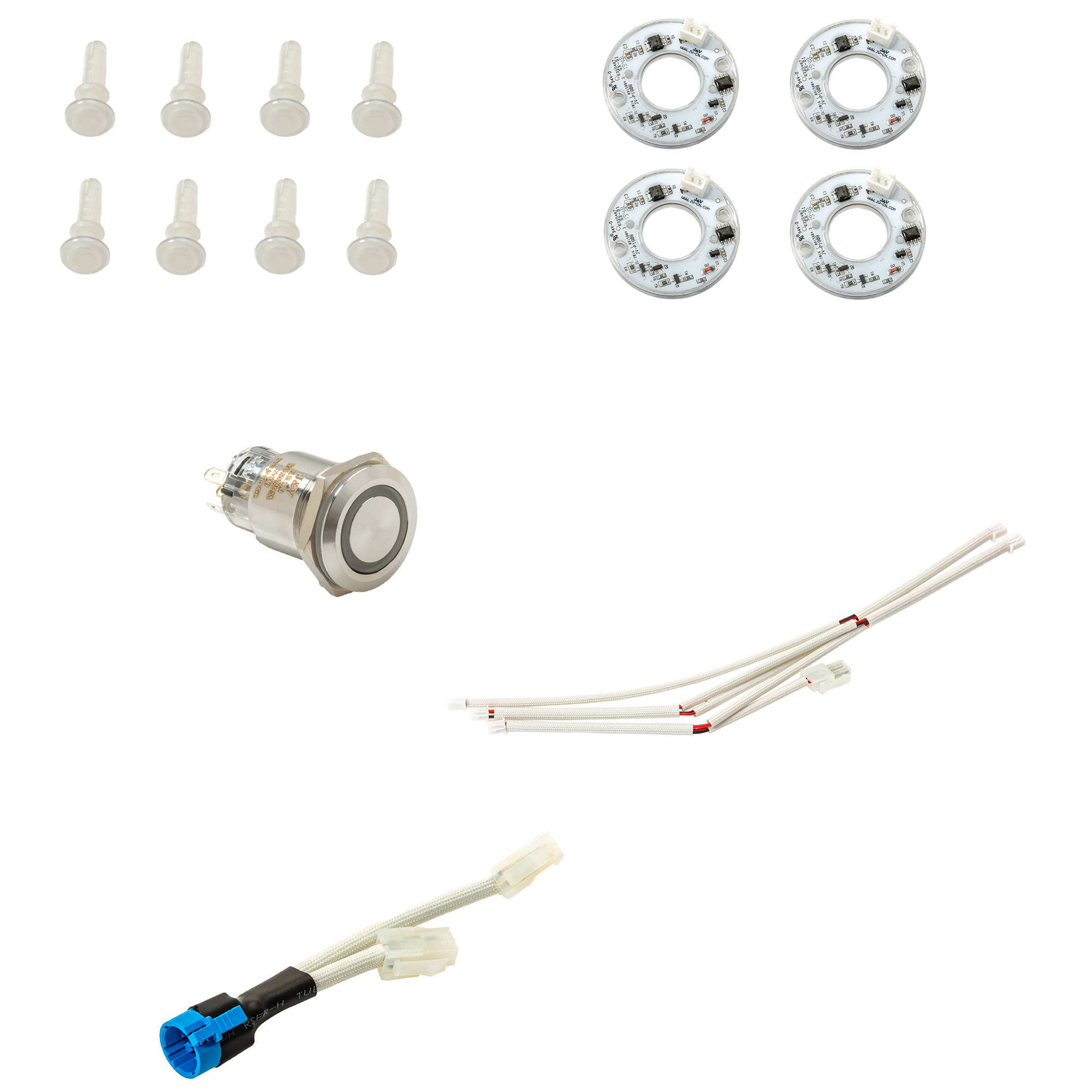 RÖSLE Beleuchtungssatz Beleuchtungssatz mit LED-Ringen, Schaltern, Kabeln und Befestigungselementen.