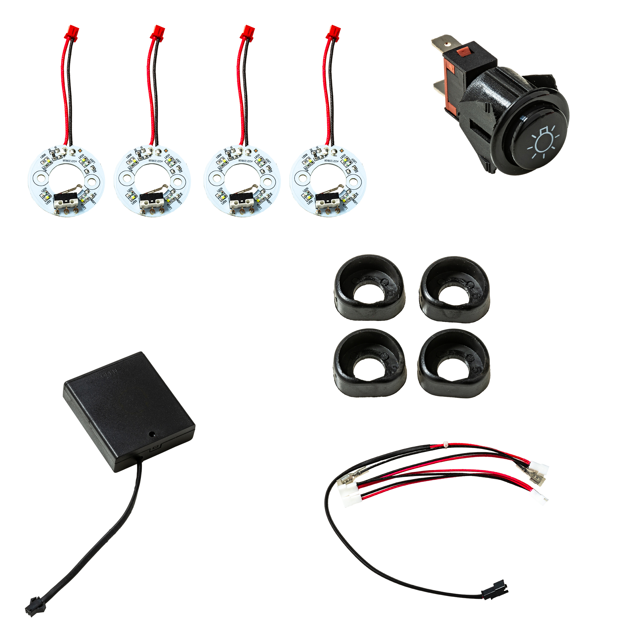 RÖSLE lighting kit complete Lighting kit with four LED rings, switch, battery box and cables.