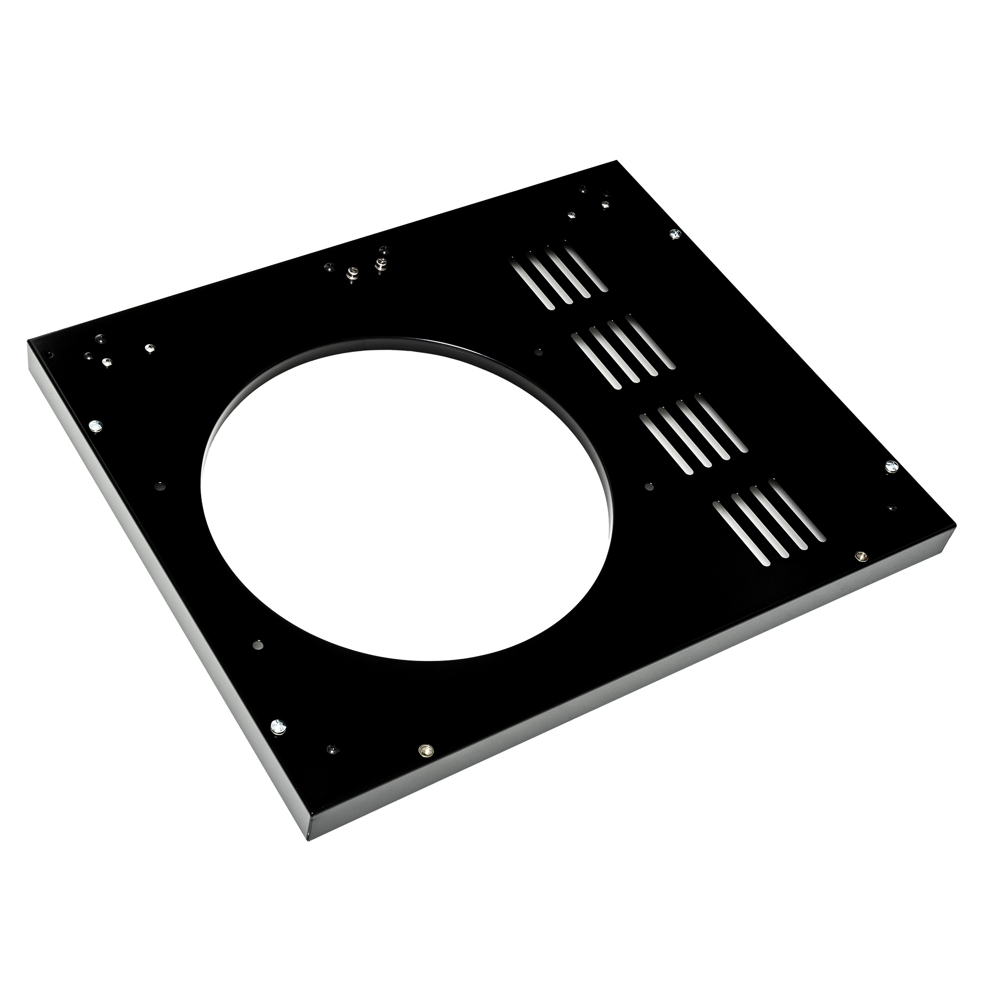 RÖSLE Unterschrank-Boden Unterschrank-Boden, quadratische schwarze Platte mit runden und rechteckigen Öffnungen, aus...