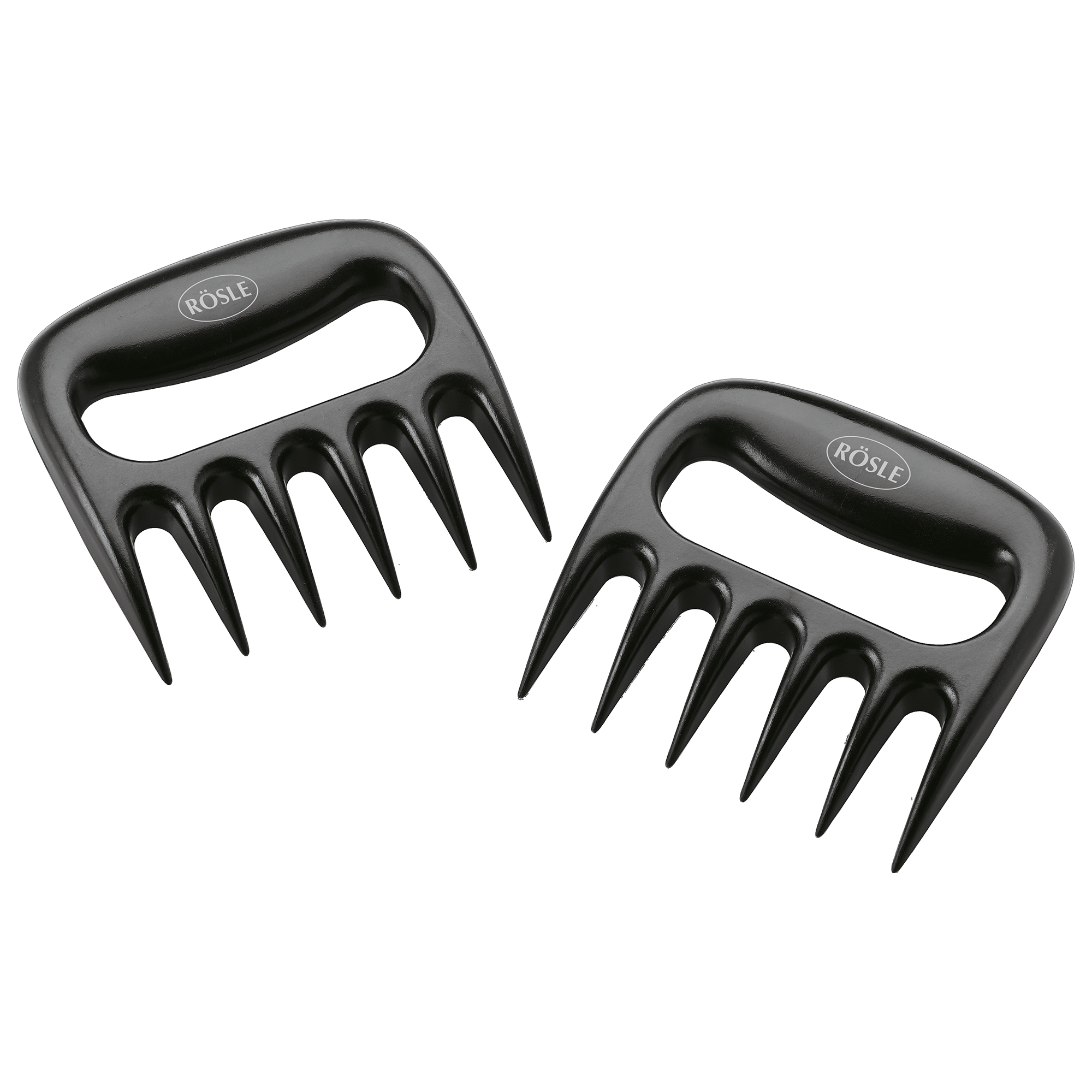 RÖSLE Pulled Pork Gabeln Pulled Pork Gabeln aus schwarzem Kunststoff mit fünf Zinken