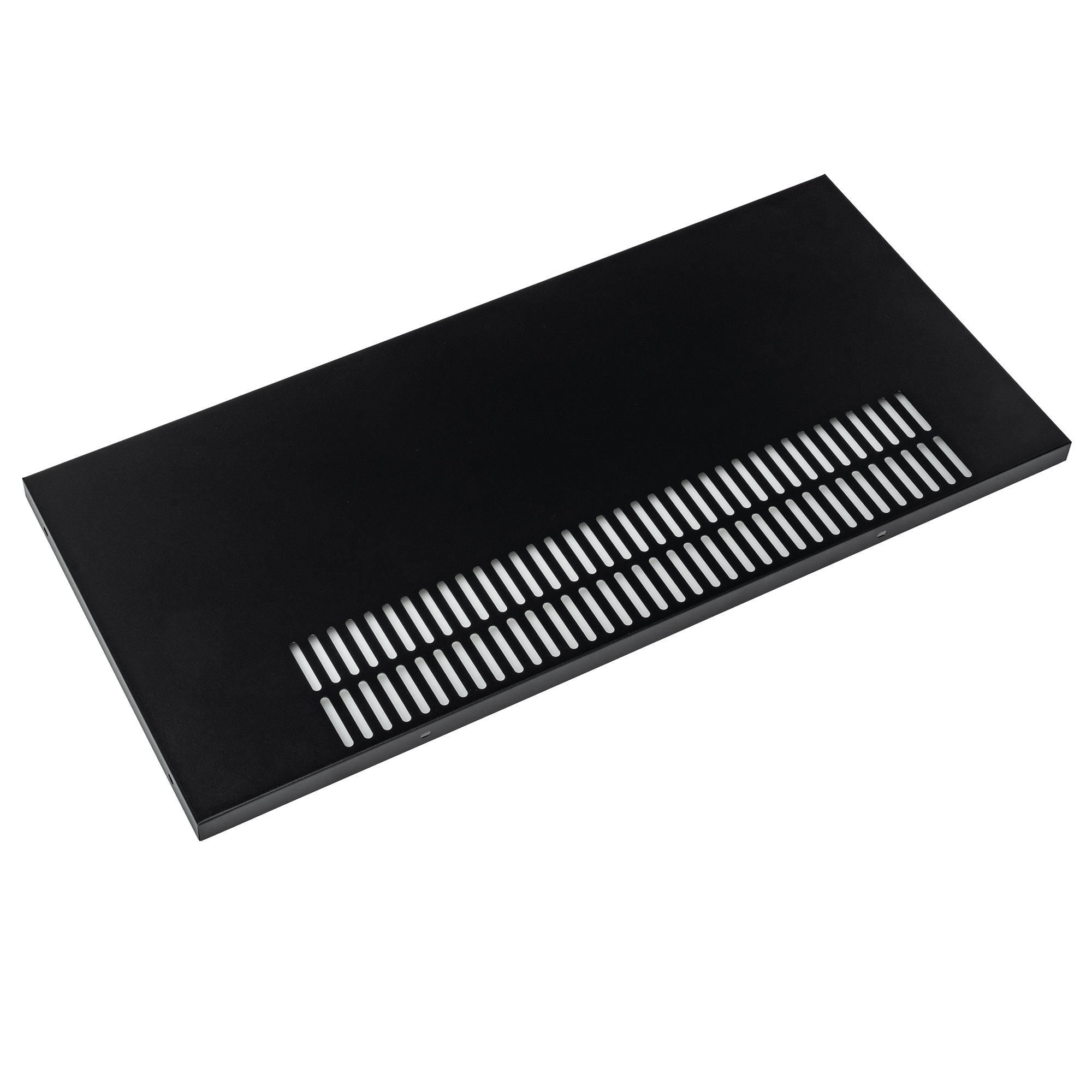 RÖSLE Unterschrank Rückwand Unterschrank Rückwand, rechteckig, schwarz, mit Lüftungsschlitzen aus Metall.