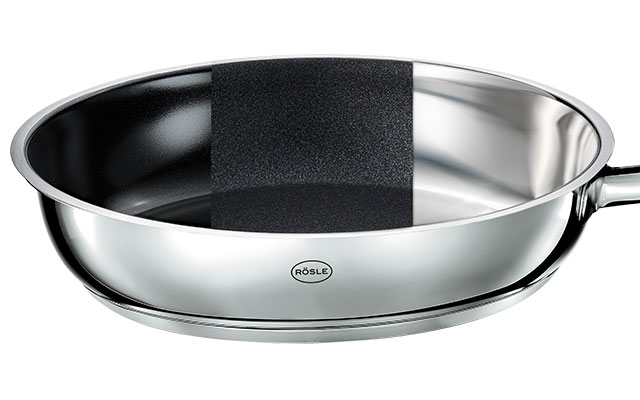 Beschichtungen Pfanne Pureelements Ansicht der drei verschiedenen Beschichtungen, die bei der Pureelements Serie erhältlich sind.