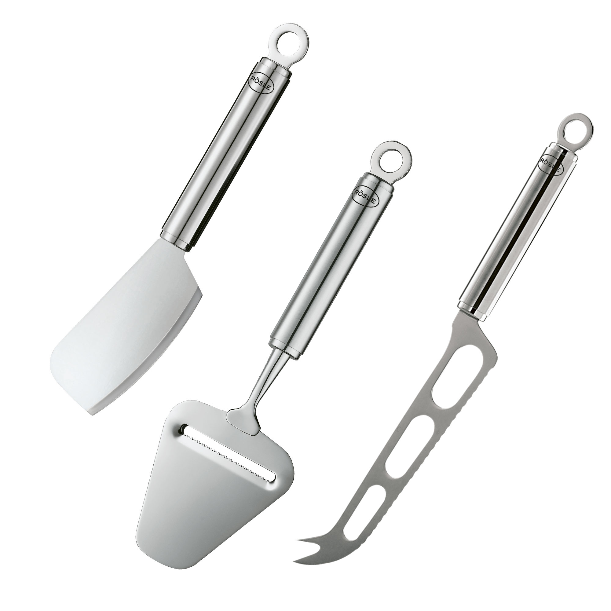 RÖSLE Käse-Set Käse-Set, 3-teilig, aus Edelstahl, bestehend aus einem Käsemesser, einem Käsehobel und einem...