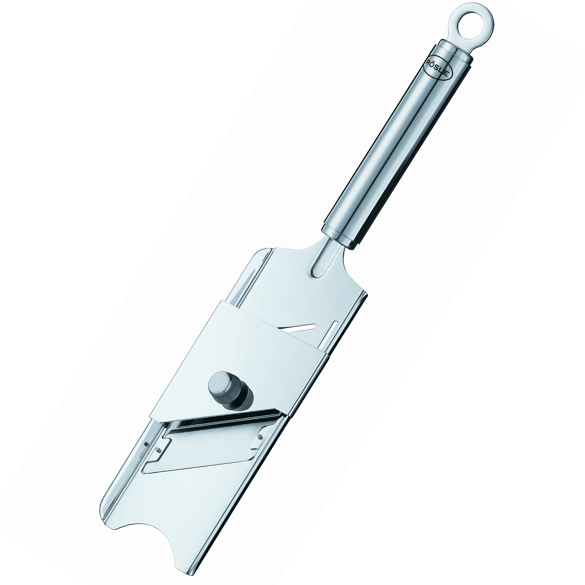 RÖSLE stainless steel gourmet slicer Gourmet slicer, 28 cm, made of stainless steel, with adjustable cutting insert for different...