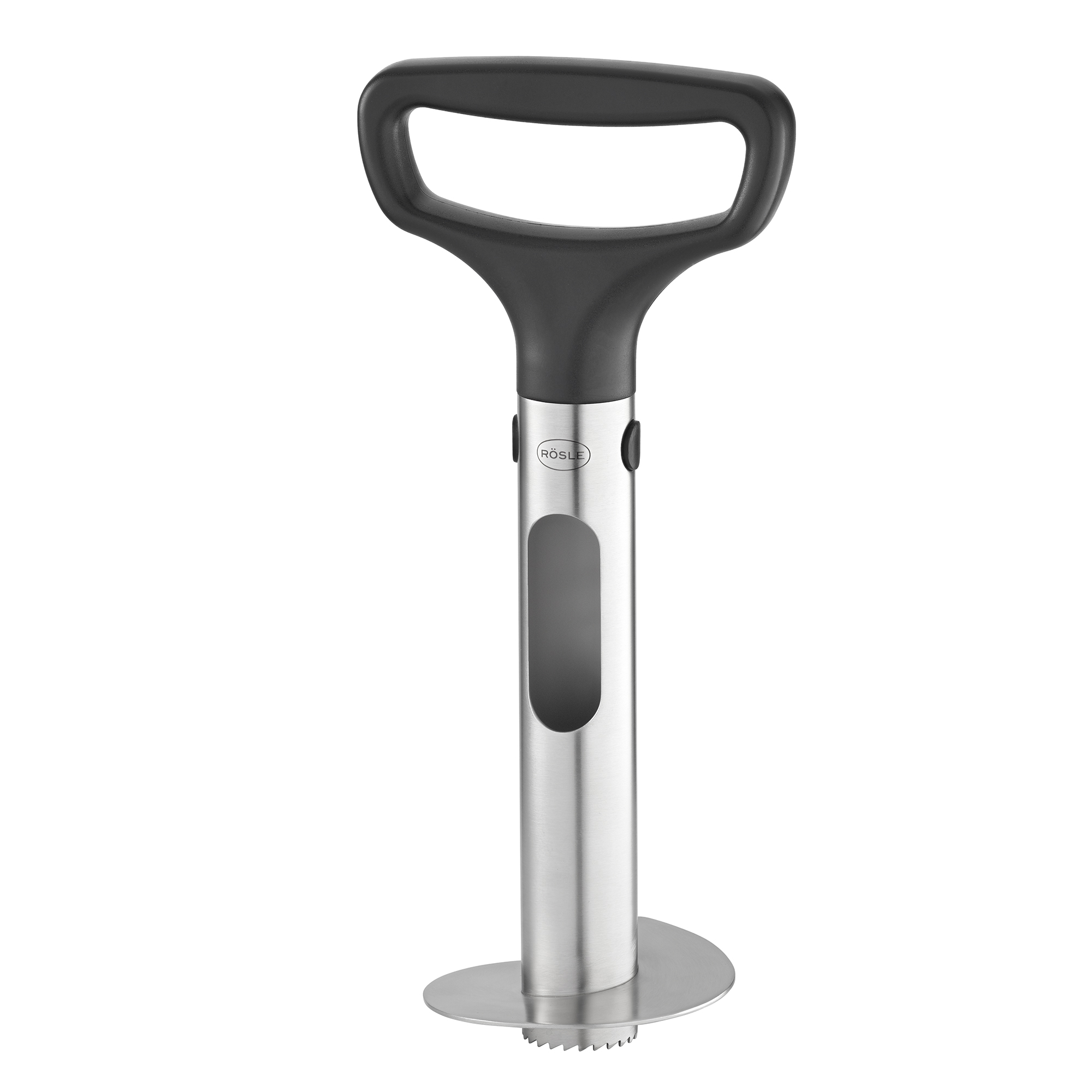 RÖSLE pineapple slicer Stainless steel pineapple slicer with black handle, for easy slicing of pineapple.