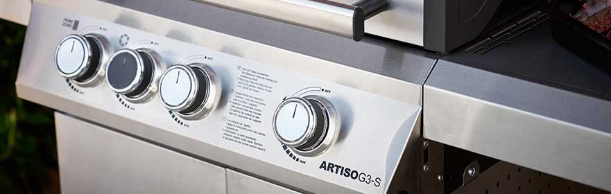 RÖSLE ARTISO gas barbecue ARTISO gas barbecue with four stainless steel dials