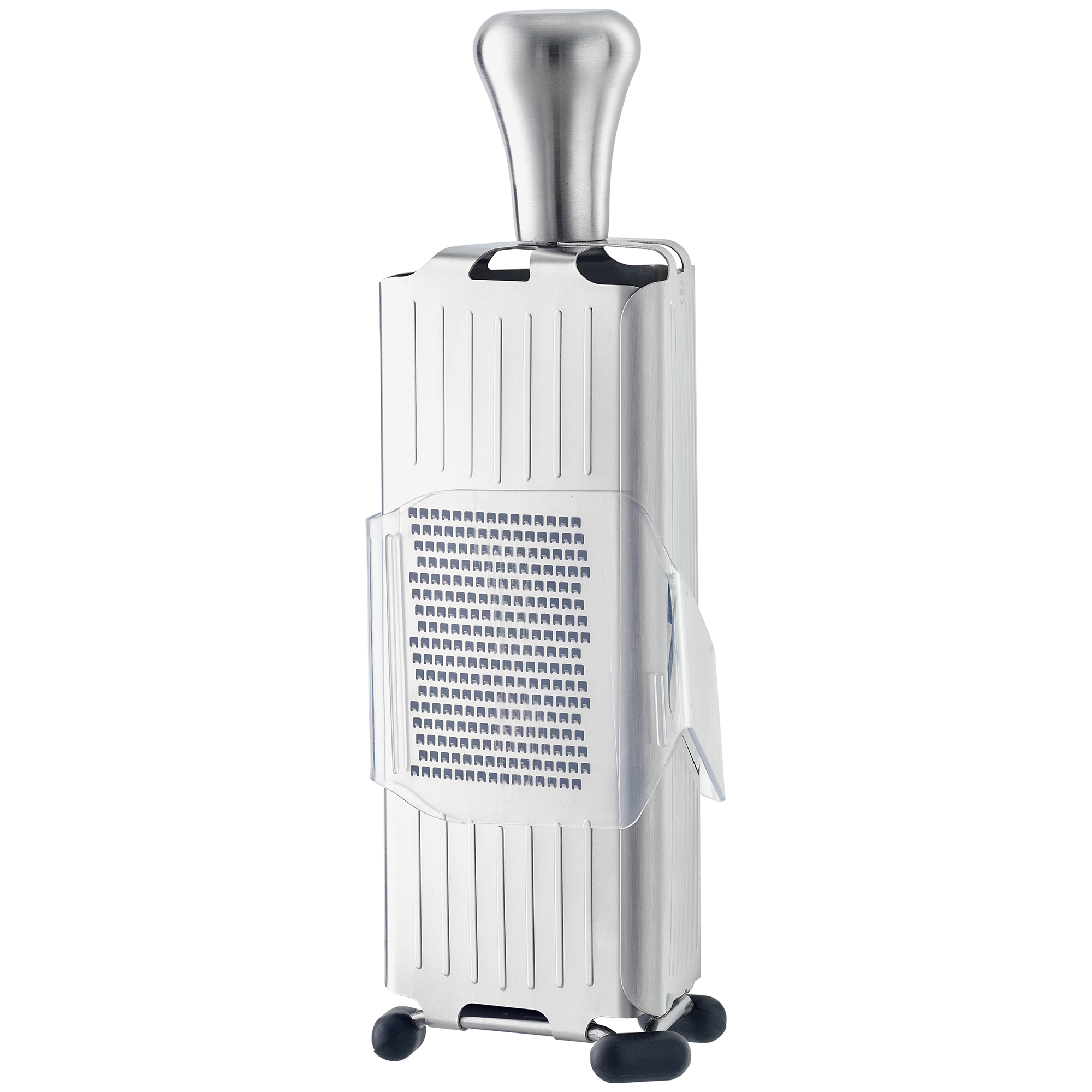 RÖSLE Multifunktionsreibe aus Edelstahl Multifunktionsreibe aus Edelstahl mit rutschfesten Füßen und Schutzvorrichtung.