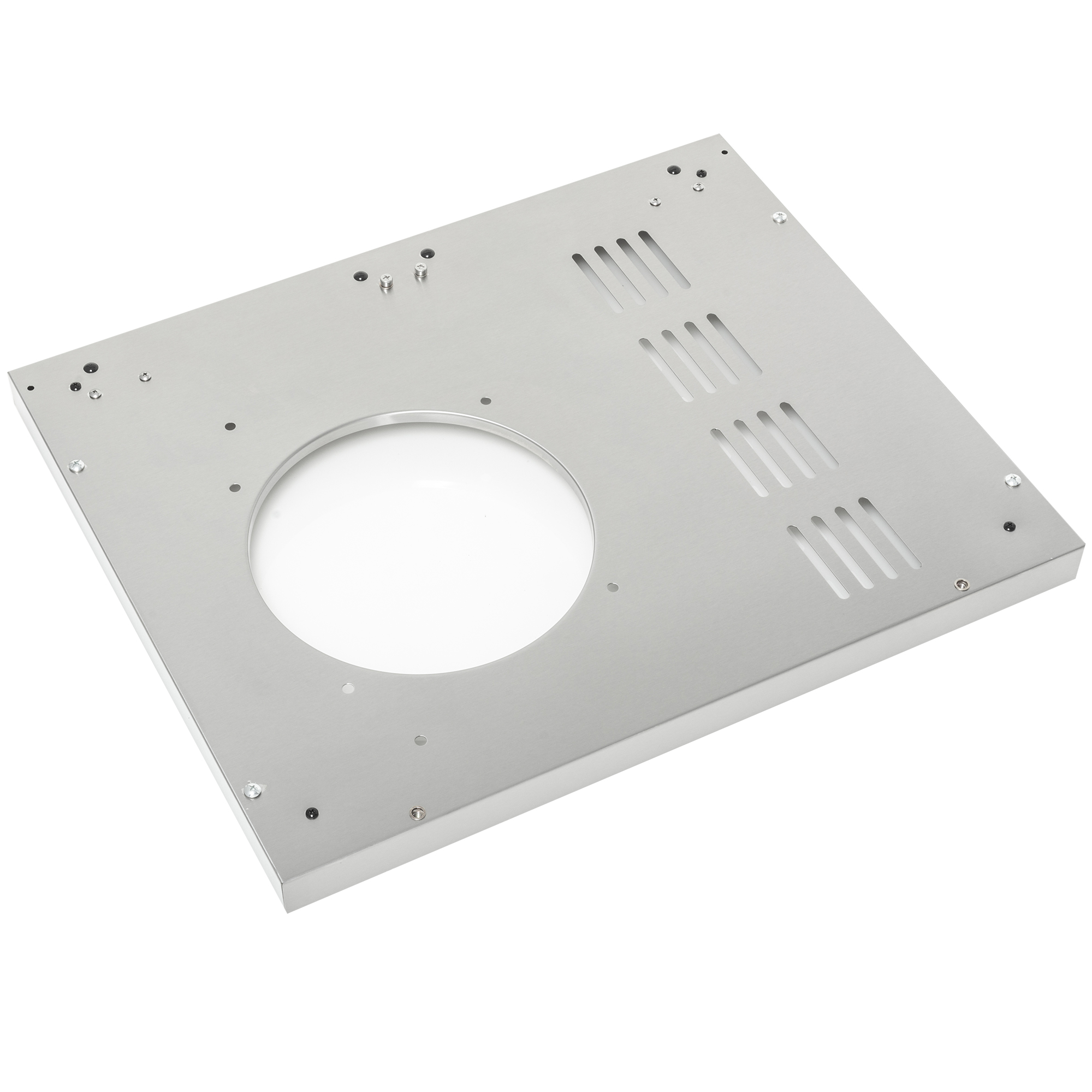 RÖSLE Unterschrank-Boden aus Edelstahl Unterschrank-Boden aus Edelstahl, rechteckig, mit Belüftungslöchern und Ausschnitt.