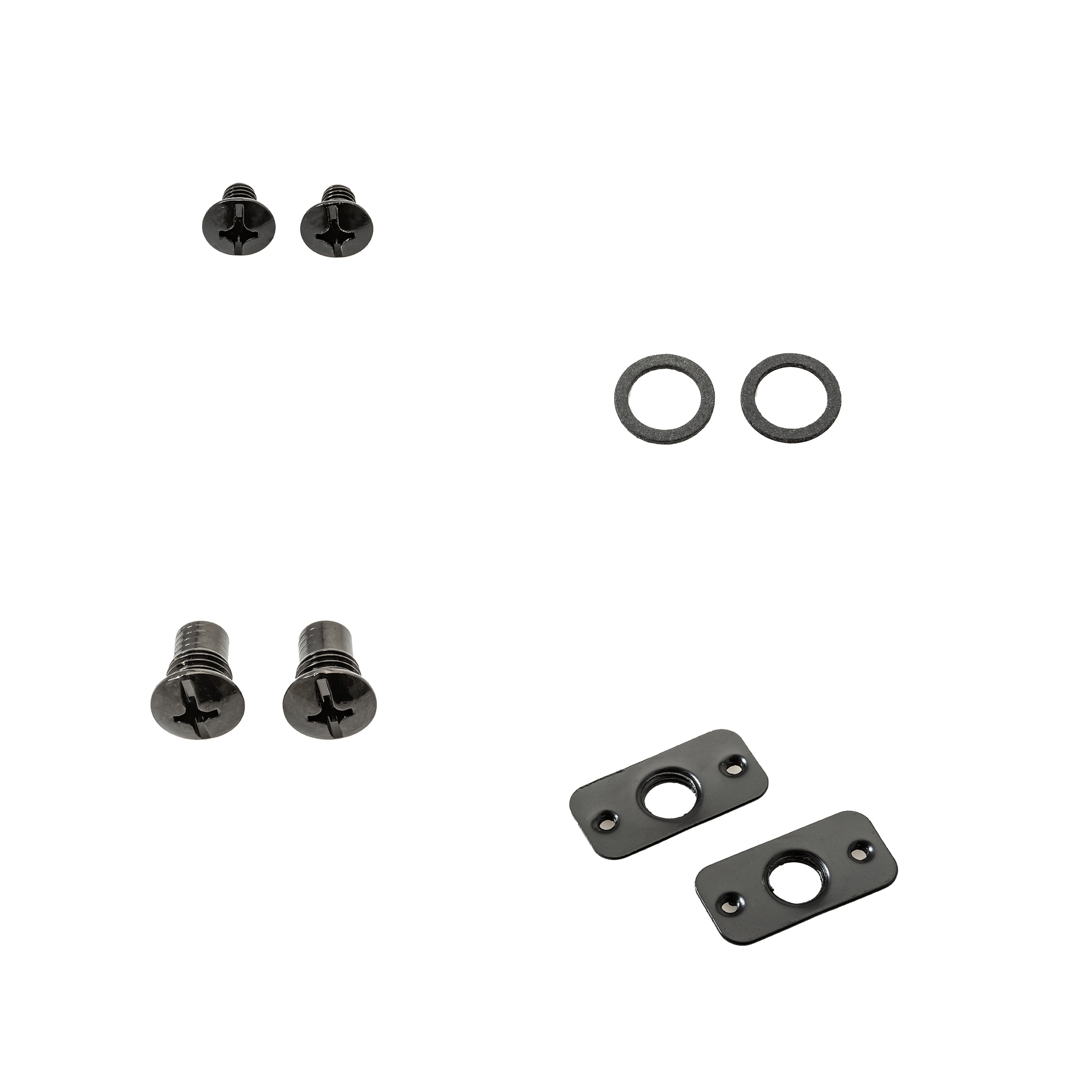 RÖSLE Deckelscharnier Set Deckelscharnier Set mit Schrauben, Unterlegscheiben und Halterungen in Schwarz.