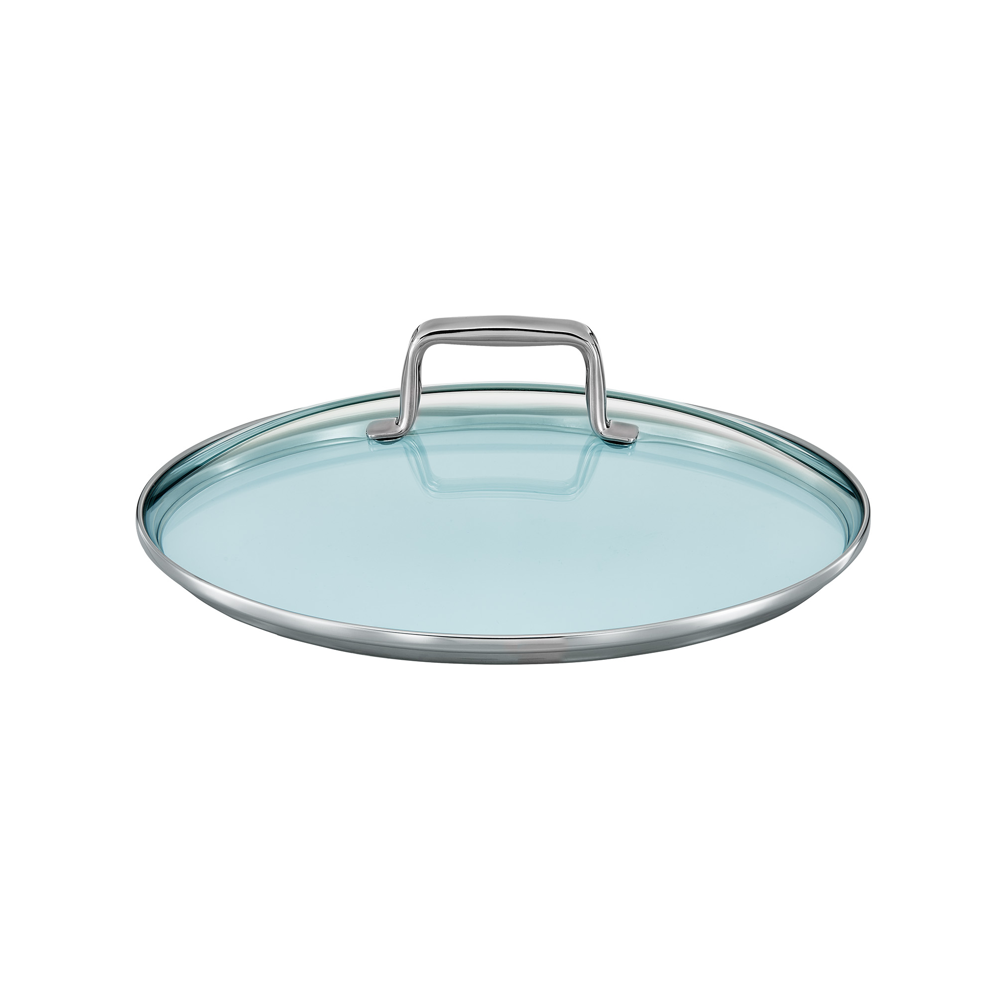 Glasdeckel, rund, transparent, mit Edelstahlgriff, geeignet für Töpfe und Pfannen.
