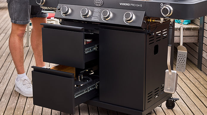 Schubladen Geöffnete Schubladen beim VIDERO PRO