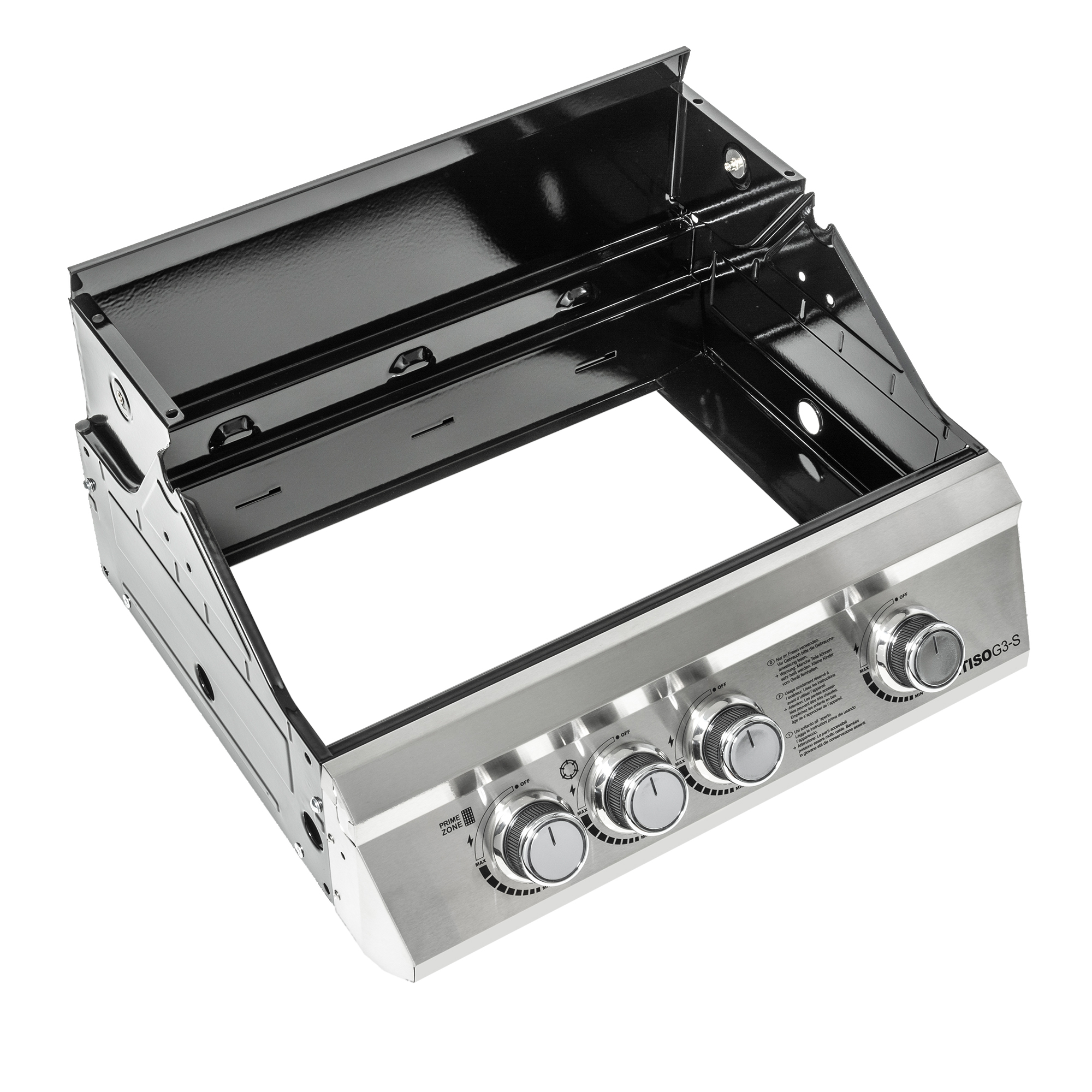 RÖSLE combustion chamber Stainless steel combustion chamber with three control elements, glossy black.