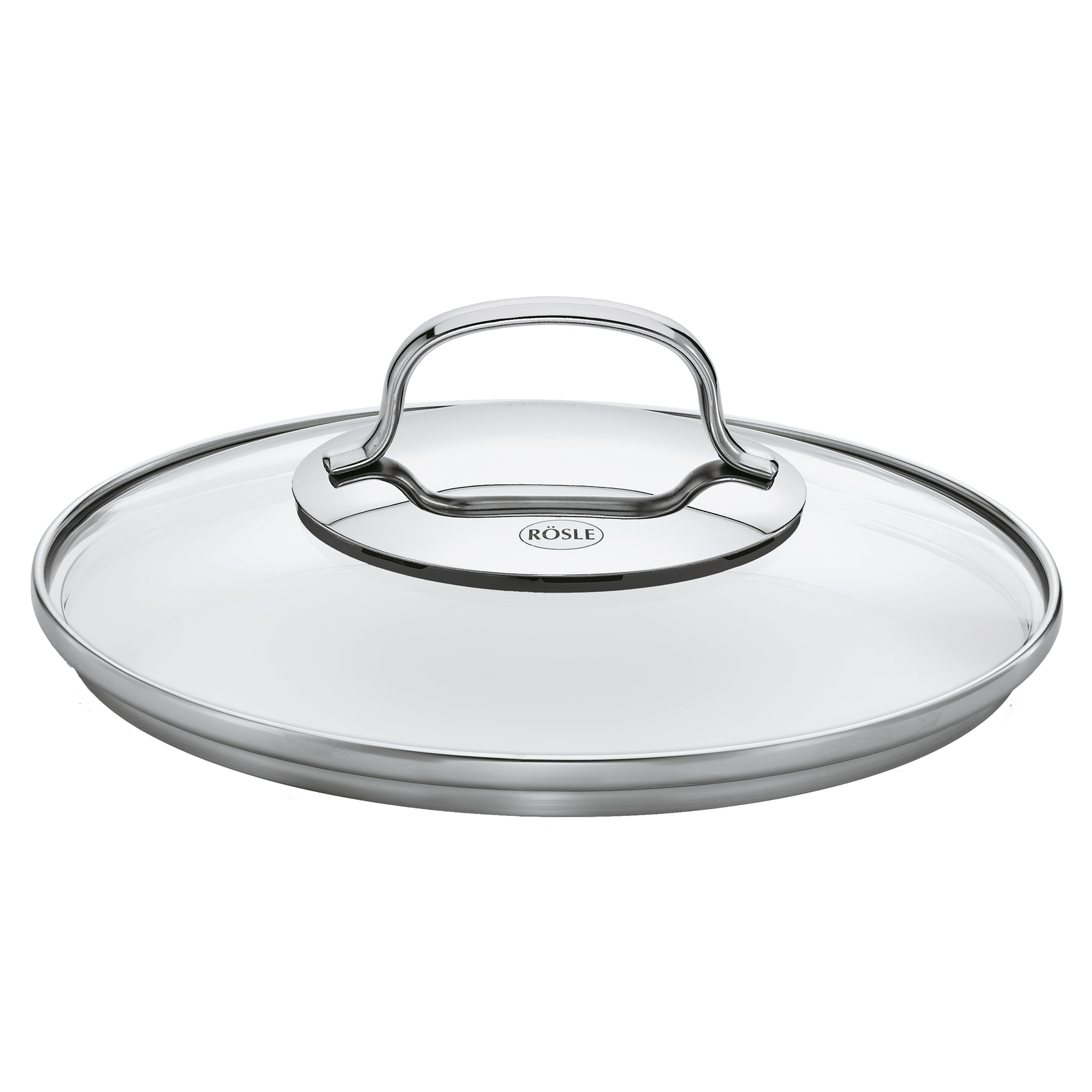RÖSLE glass lid Glass lid with stainless steel rim, round, transparent, with handle.