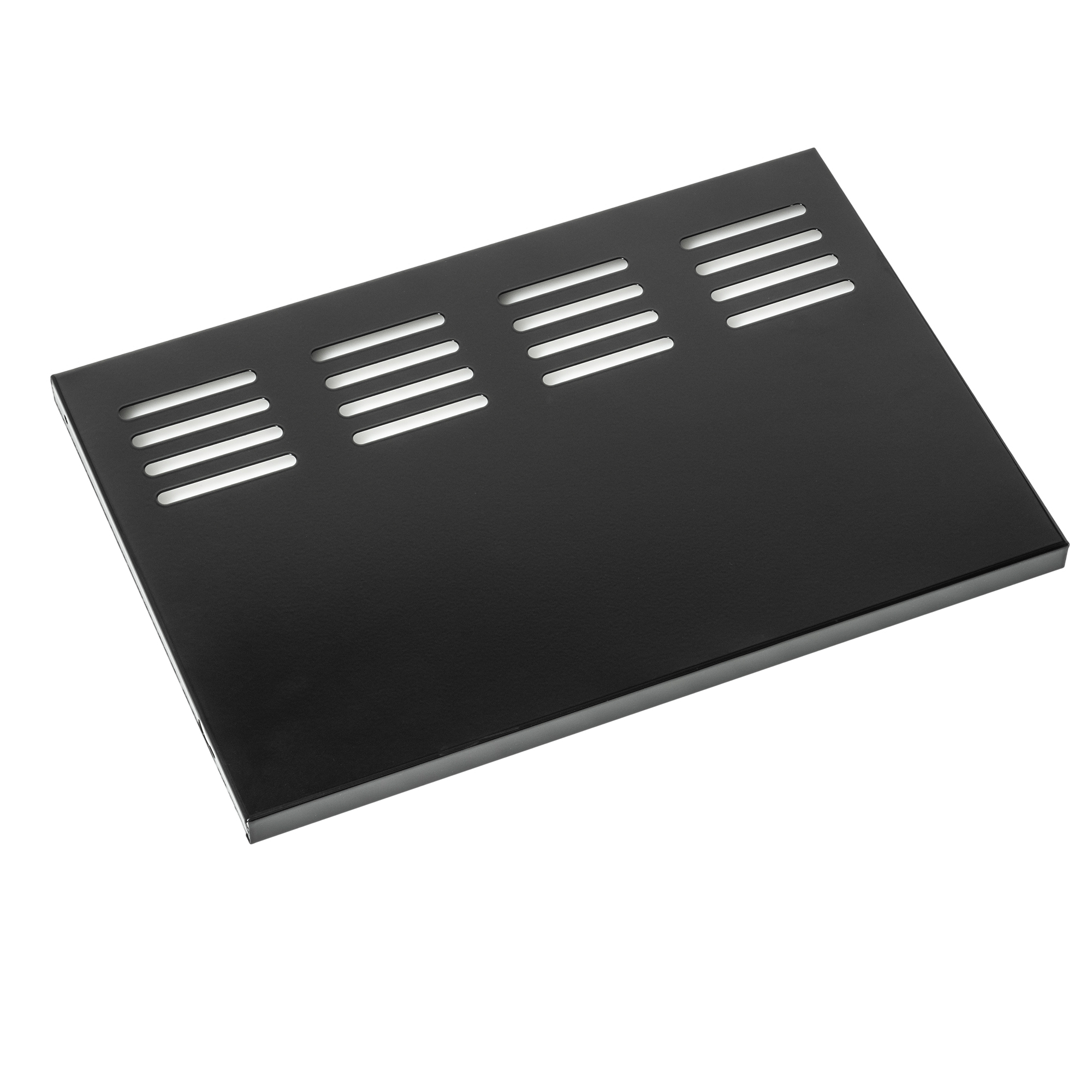 RÖSLE Unterschrankplatte Unterschrankplatte, rechteckig, schwarz, Metall, mit Lüftungsschlitzen