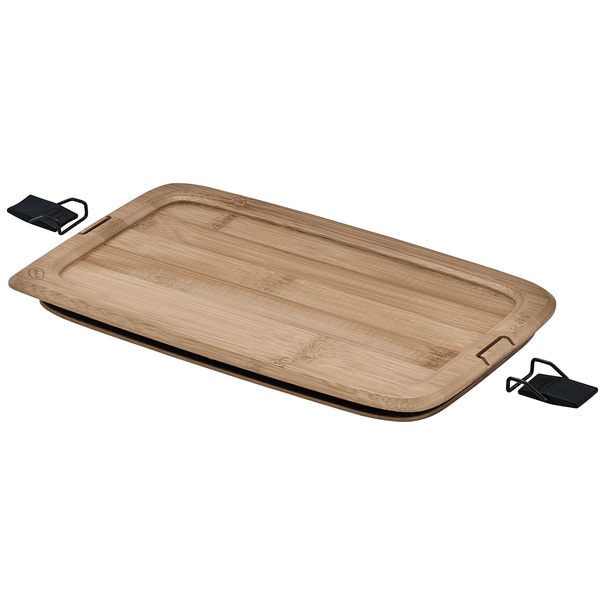 RÖSLE Brotzeitdeckel aus Bambus Brotzeitdeckel, rechteckig, 1,5l, aus Bambus mit seitlichen Griffen