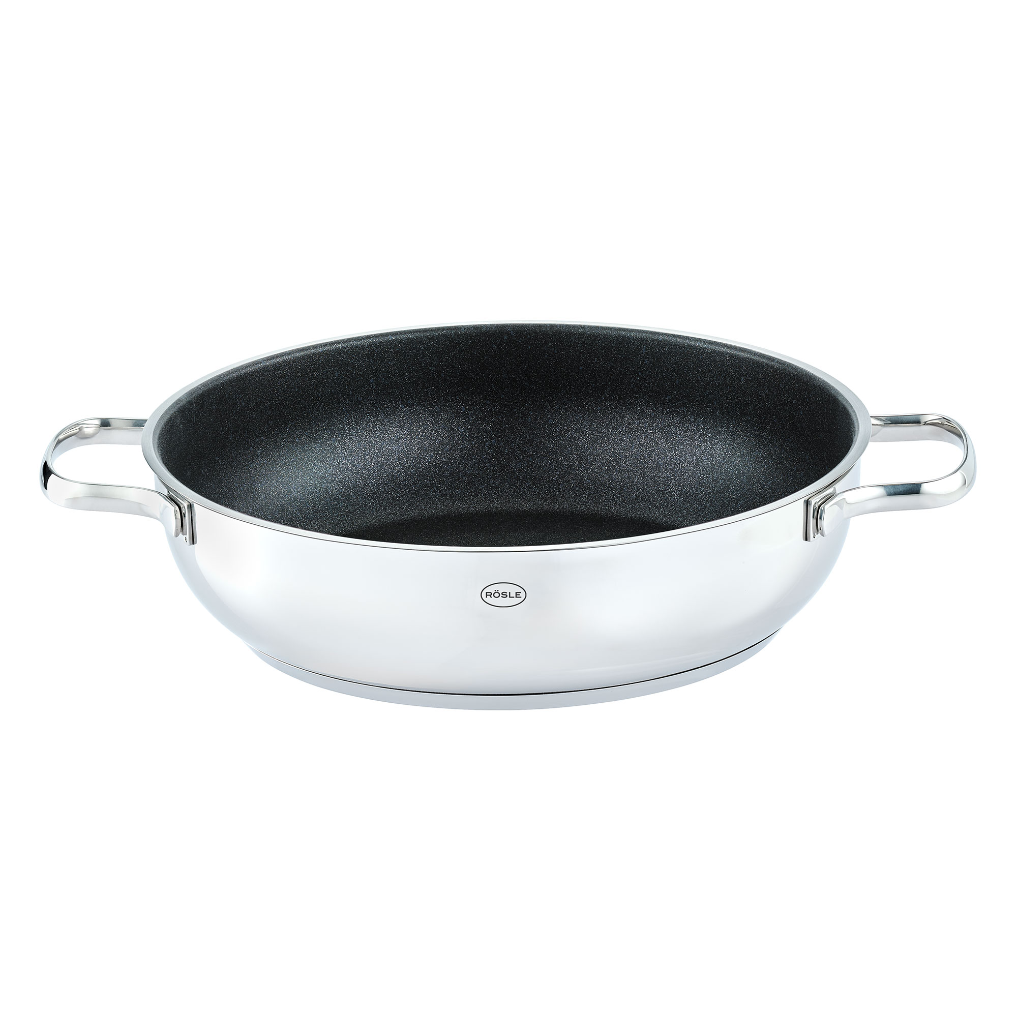 RÖSLE Servierpfanne Pureelements 28 cm Servierpfanne Pureelements, 28 cm, aus Edelstahl mit Antihaftbeschichtung, ovaler Form, zwei...