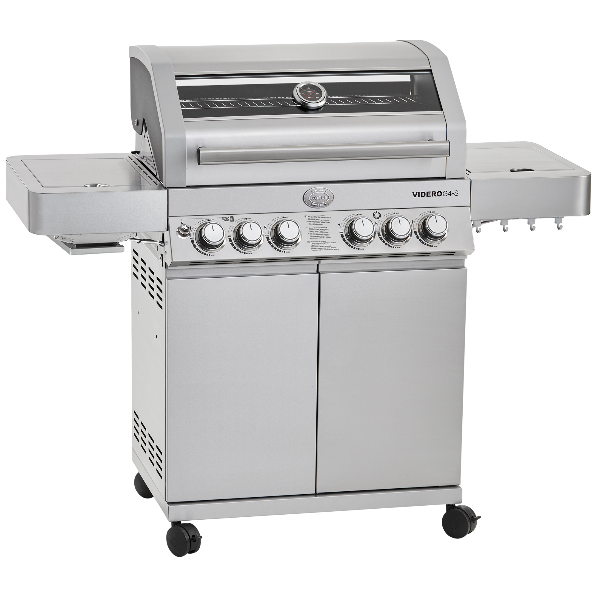 Gas Grill BBQ-Station Videro G4-S Stainless Steel 50mbar (Model year until 2020)