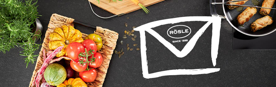 Rösle envelope next to vegetables