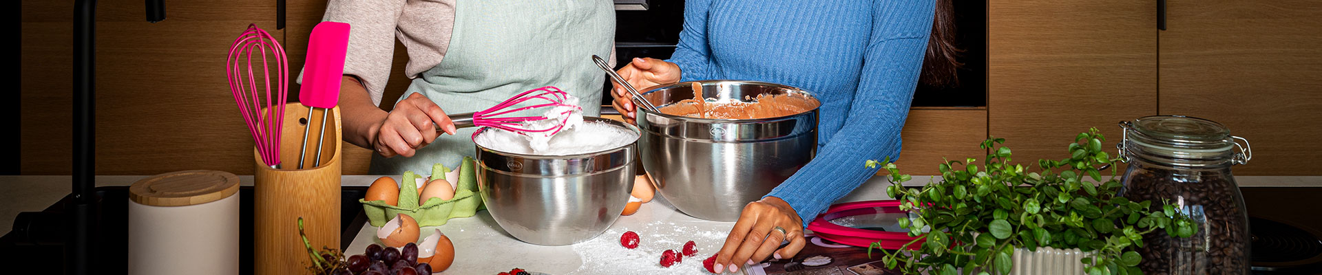 PINK Charity Bake with the pink cooking helpers from the Pink Charity series.