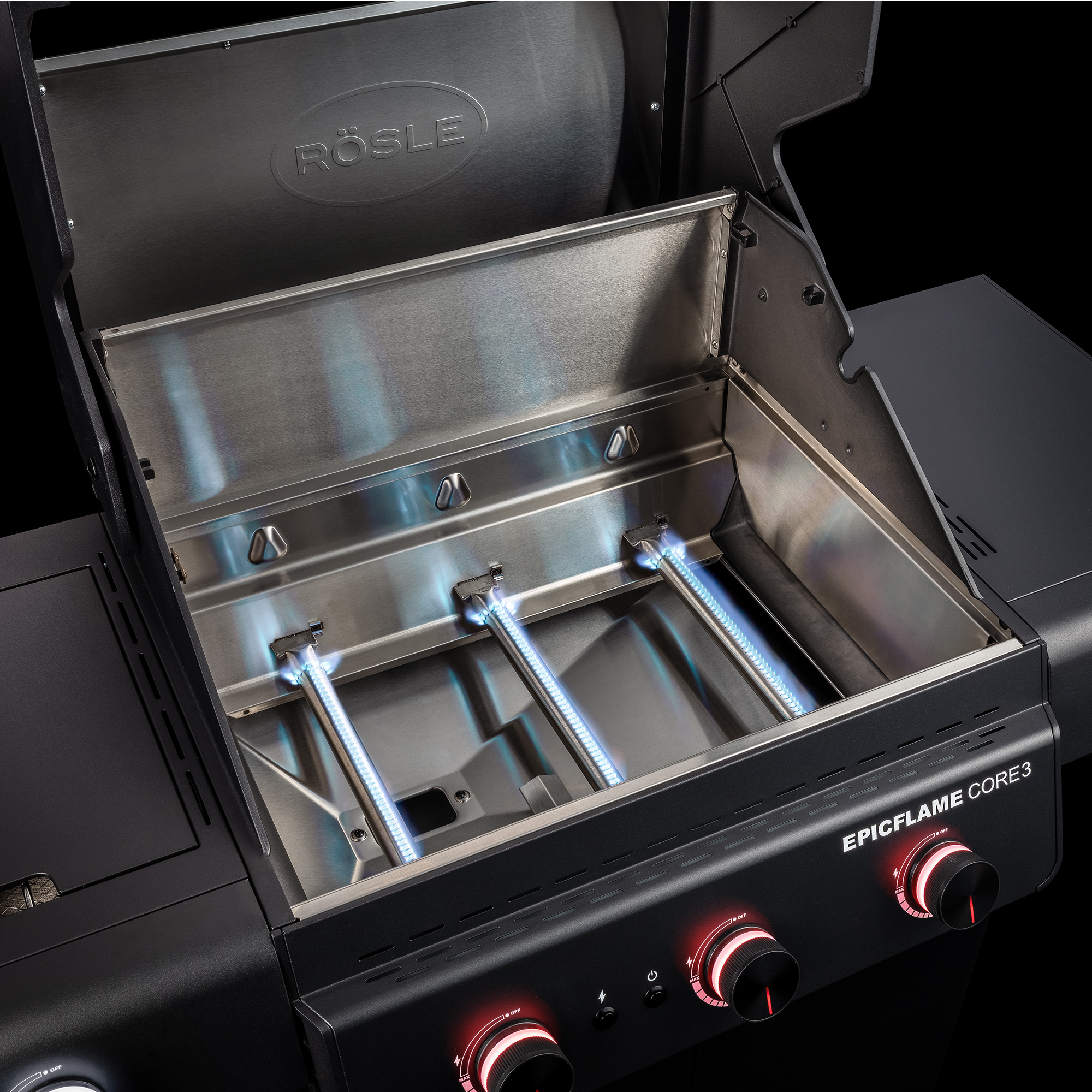 RÖSLE EPICFLAME Core 3 Gasgrill EPICFLAME Core 3 Gasgrill Brennkammer mit 3 Brennern