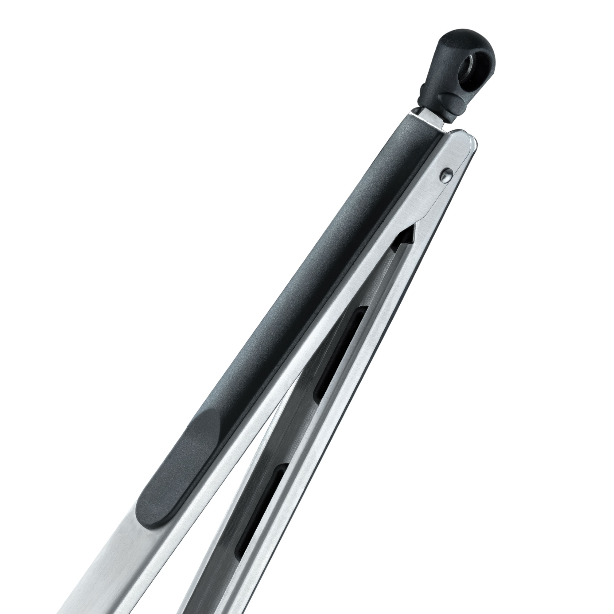 RÖSLE Grillzange aus Edelstahl Grillzange aus Edelstahl mit schwarzem Griff und Aufhängeloch.