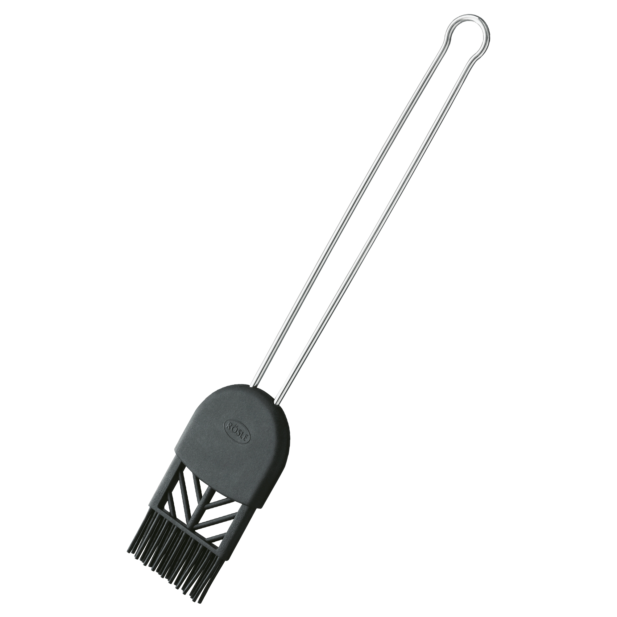 RÖSLE Backpinsel aus Silikon Backpinsel aus Silikon mit Edelstahlgriff, schwarz, zum Auftragen von Flüssigkeiten.