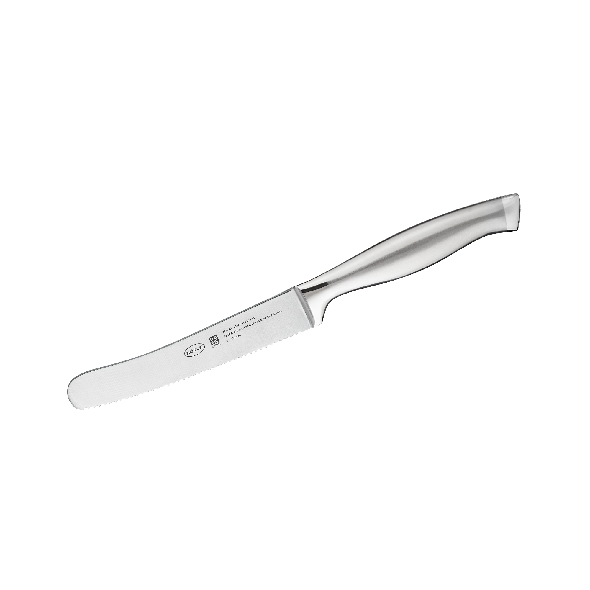 RÖSLE Frühstücksmesser Basic Line Frühstücksmesser Basic Line, 11 cm, aus Edelstahl mit gezahnter Klinge und ergonomischem Griff.