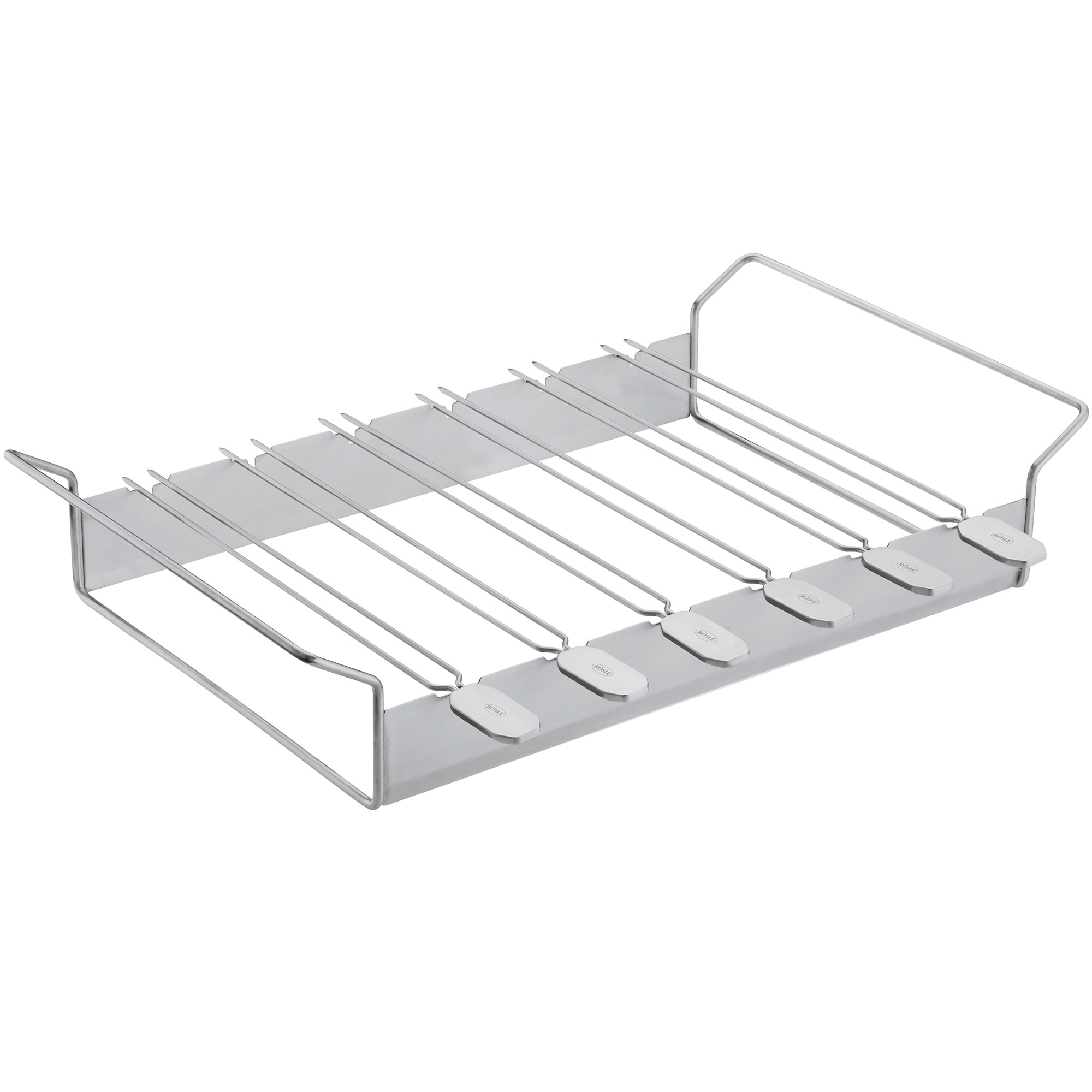 RÖSLE Halter für Grillspieße aus Edelstahl Halter für Grillspieße aus Edelstahl, rechteckige Form mit mehreren Spießen.