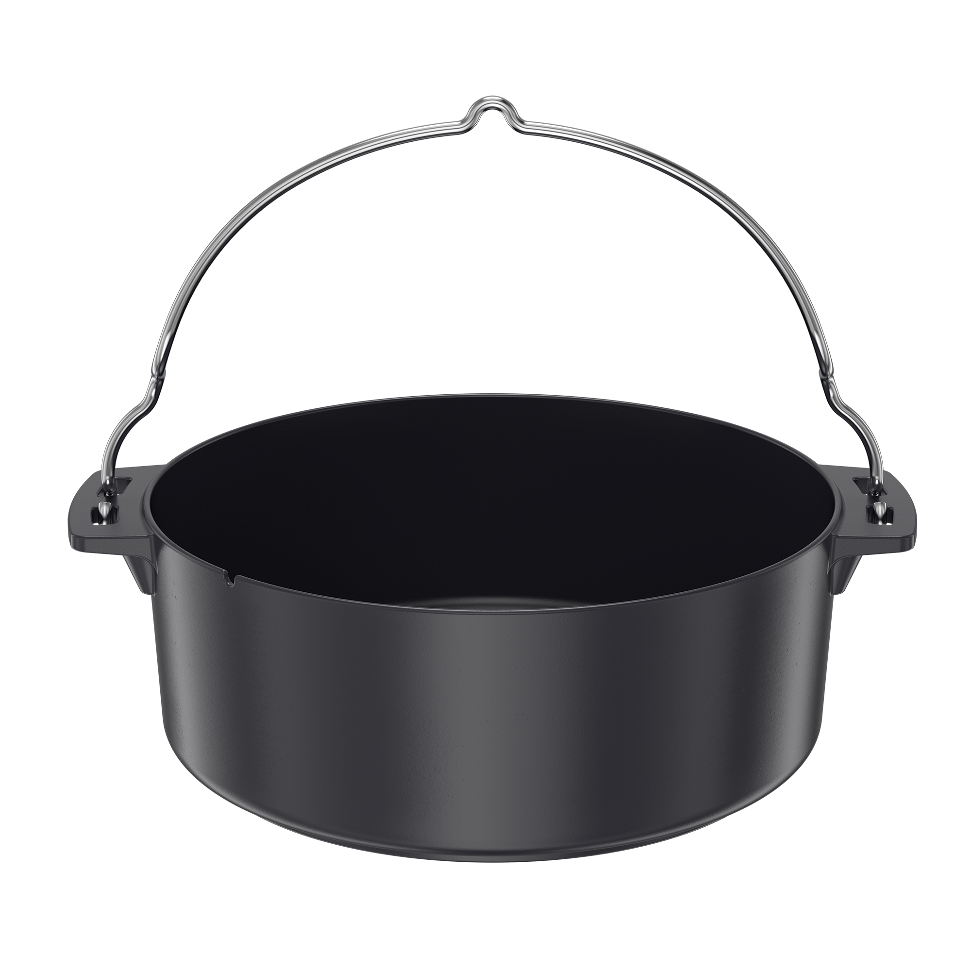 RÖSLE Dutch Oven 35 cm Dutch Oven, 35 cm, rund, schwarz, mit Metallgriff