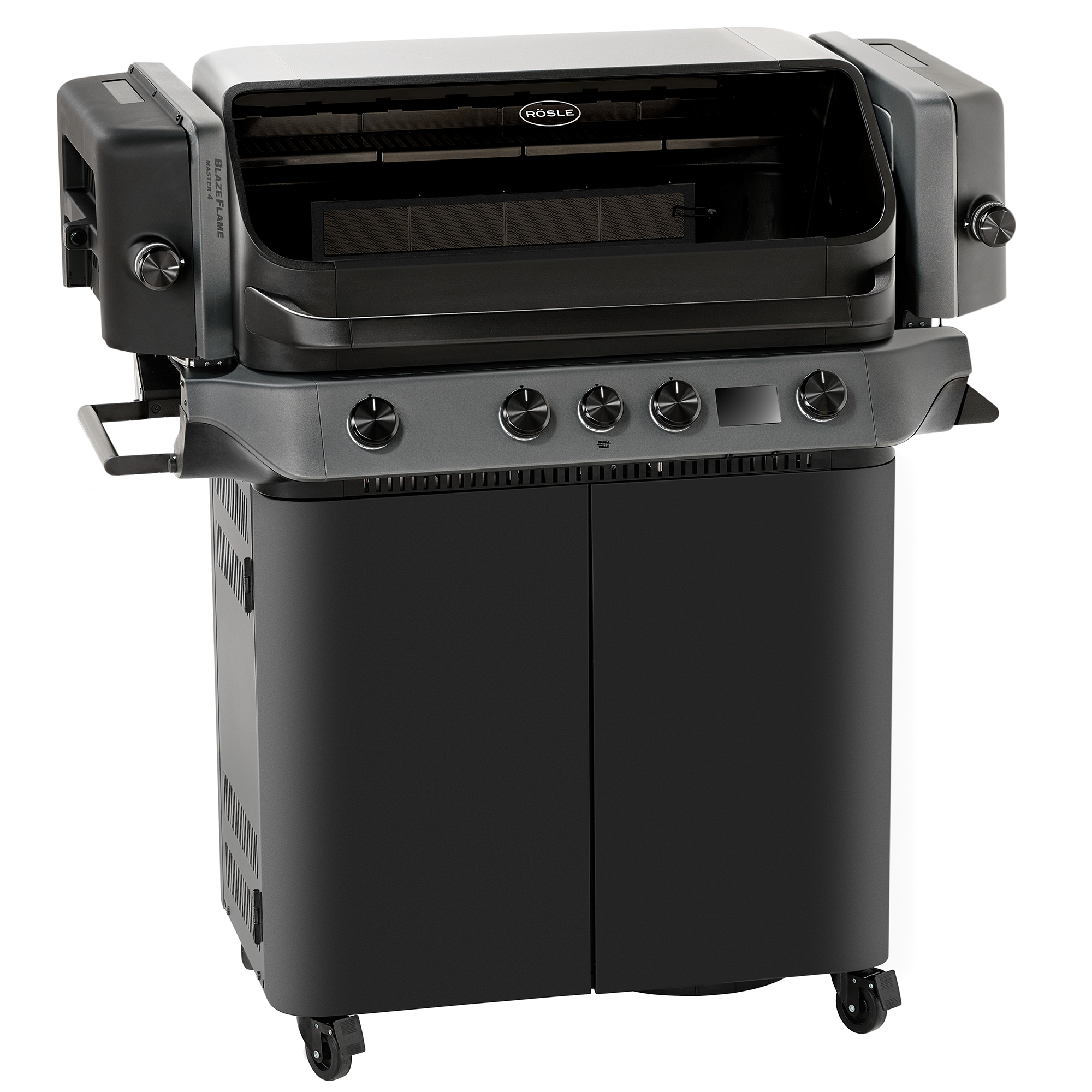 RÖSLE Blazeflame Master 4 Gasgrill Blazeflame Master 4 Gasgrill in Schwarz mit vier Brennern und seitlichen Ablageflächen