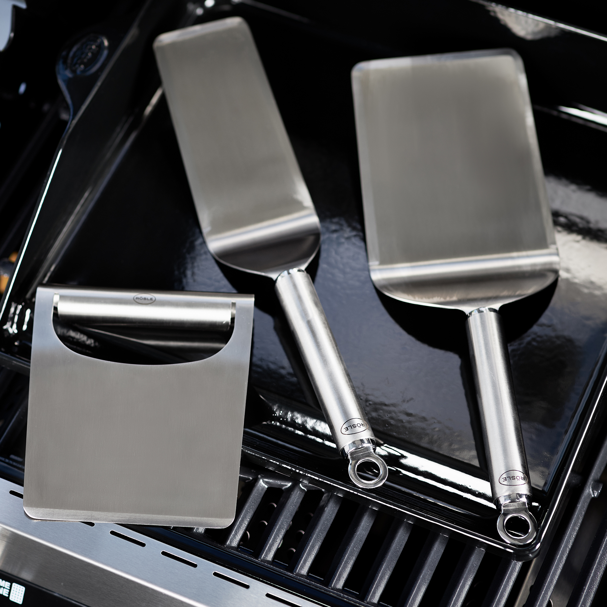 RÖSLE Plancha all-purpose spatula Plancha all-purpose spatula, stainless steel, flat and wide spatulas for grilling and cooking...