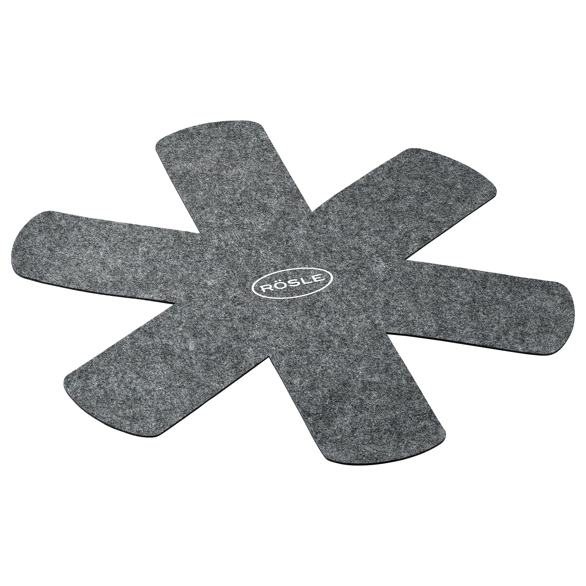 RÖSLE Pfannenschutz 3er Set Pfannenschutz, 3er Set, aus grauem Filz, sternförmig, schützt Pfannen vor Kratzern.