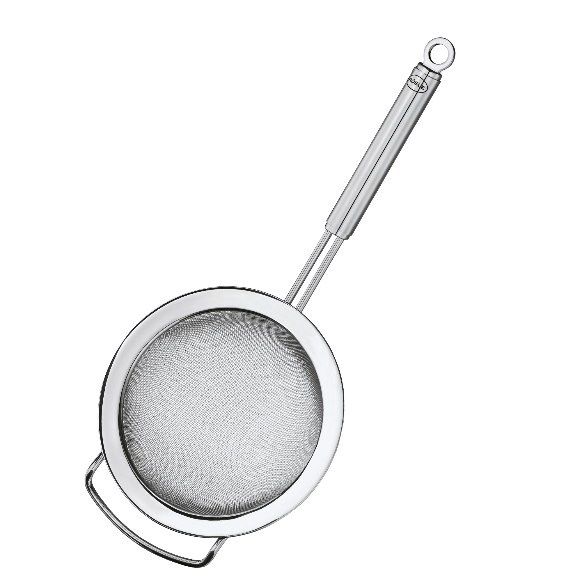 RÖSLE rundes Küchensieb aus Edelstahl Küchensieb, rund, feinmaschig, 20 cm, aus Edelstahl, mit langem Griff