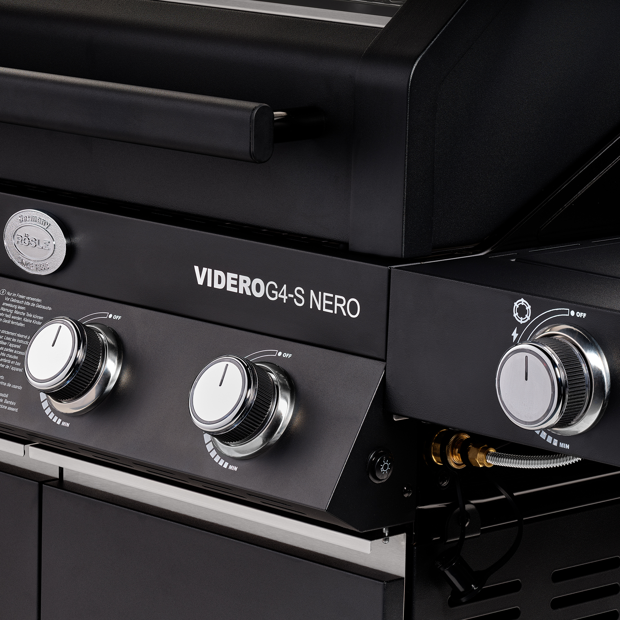 Gas grill BBQ-Station VIDERO G4-S NERO Vario+ black