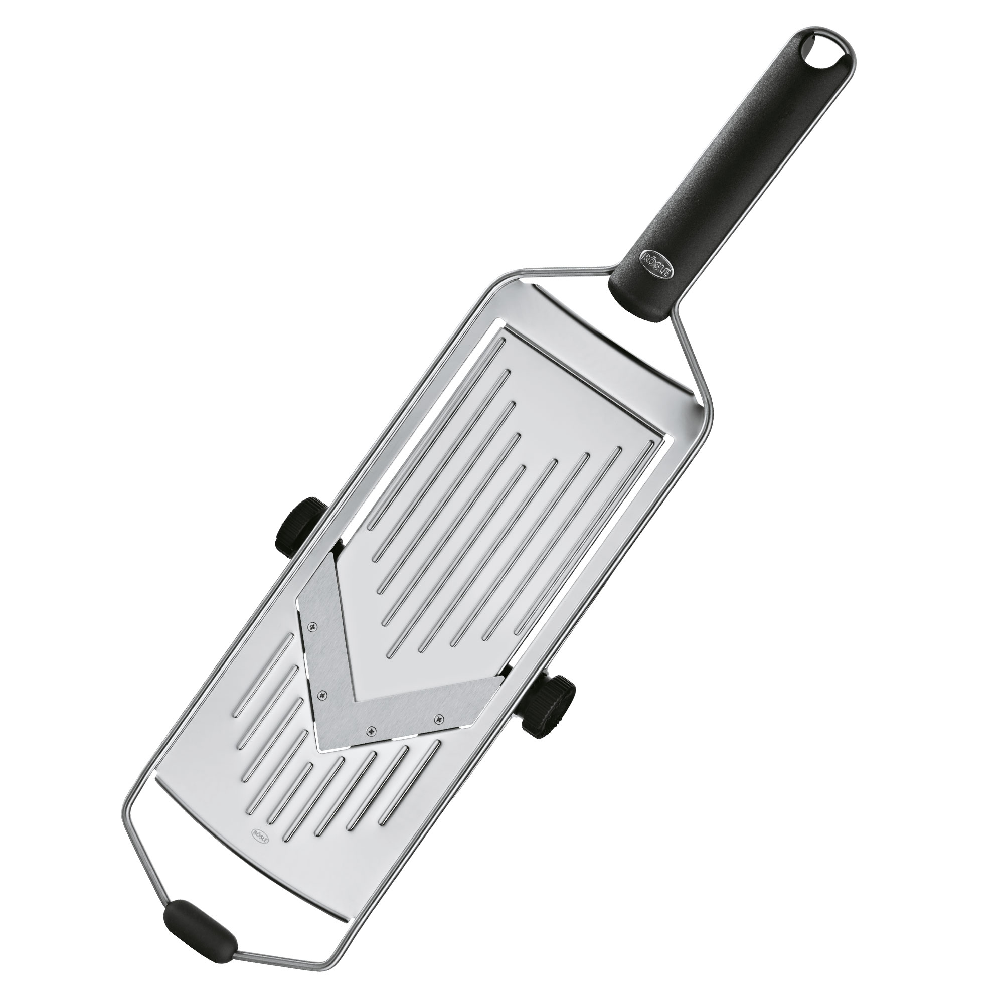 RÖSLE Hobel mit V-Klinge Hobel mit V-Klinge, Edelstahl, rechteckige Form, rutschfester Griff, für präzises Schneiden.