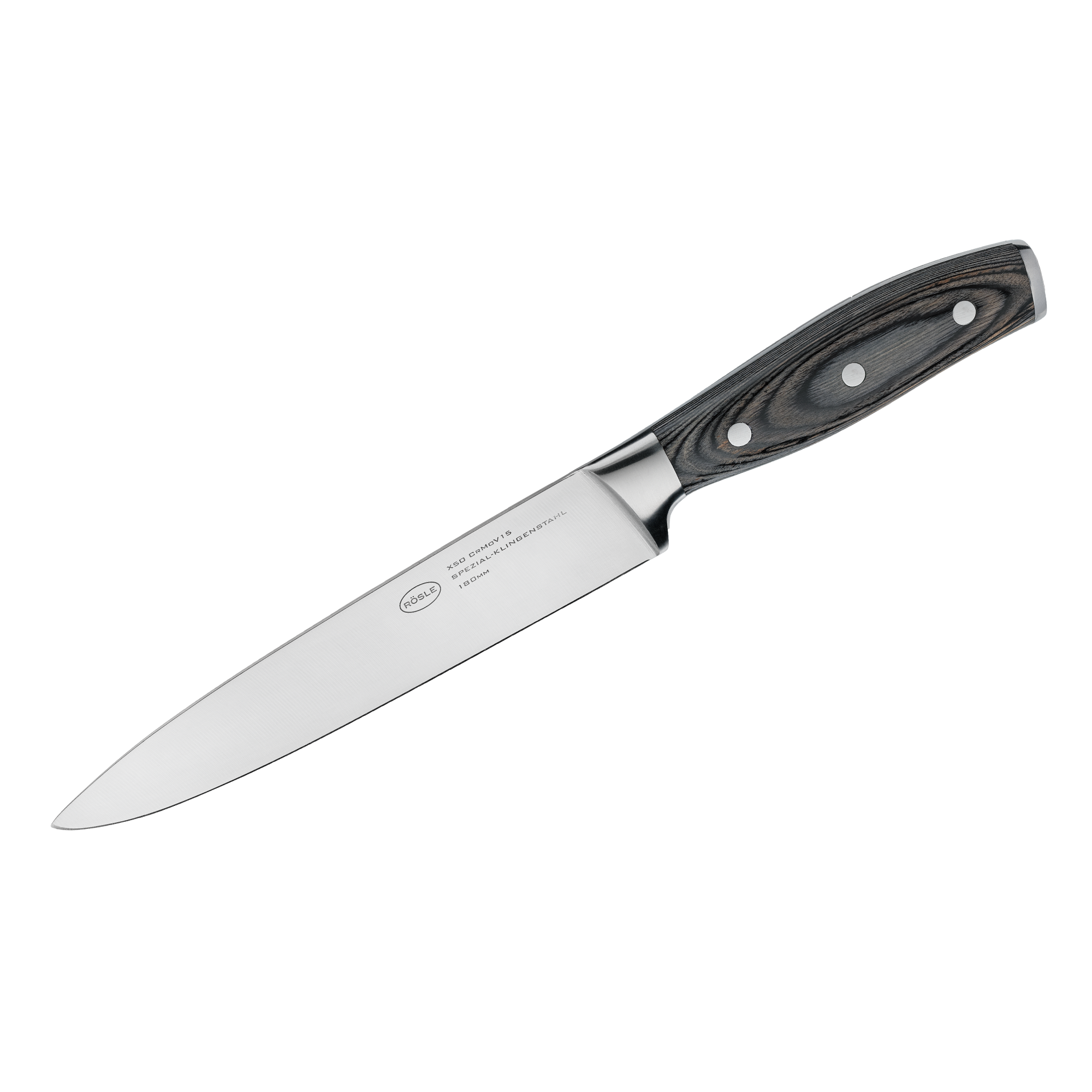 RÖSLE Fleischmesser Wolfgrey Fleischmesser in Wolfgrey mit Edelstahlklinge und schwarzem Griff aus Holz.