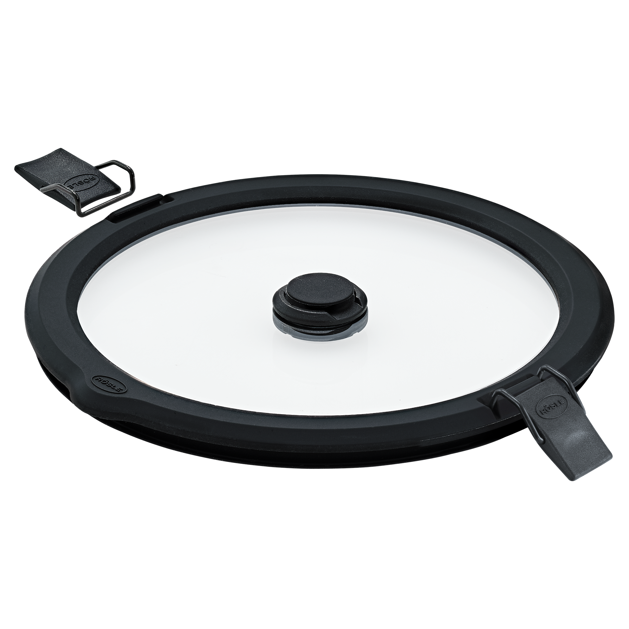 RÖSLE Vakuumdeckel rund 1,4l Vakuumdeckel, rund, 1,4l, aus schwarzem Kunststoff mit zentralem Ventil und zwei Halteklammern.