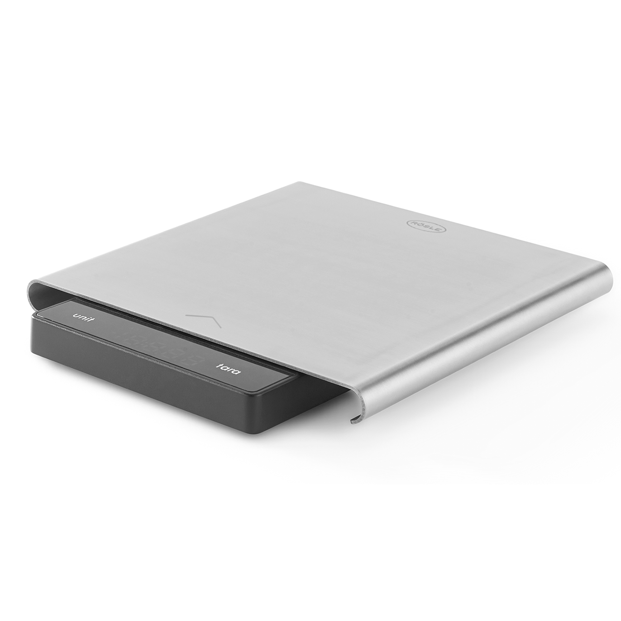 RÖSLE digital kitchen scales Digital kitchen scales with sliding function, flat and made of stainless steel, black and...