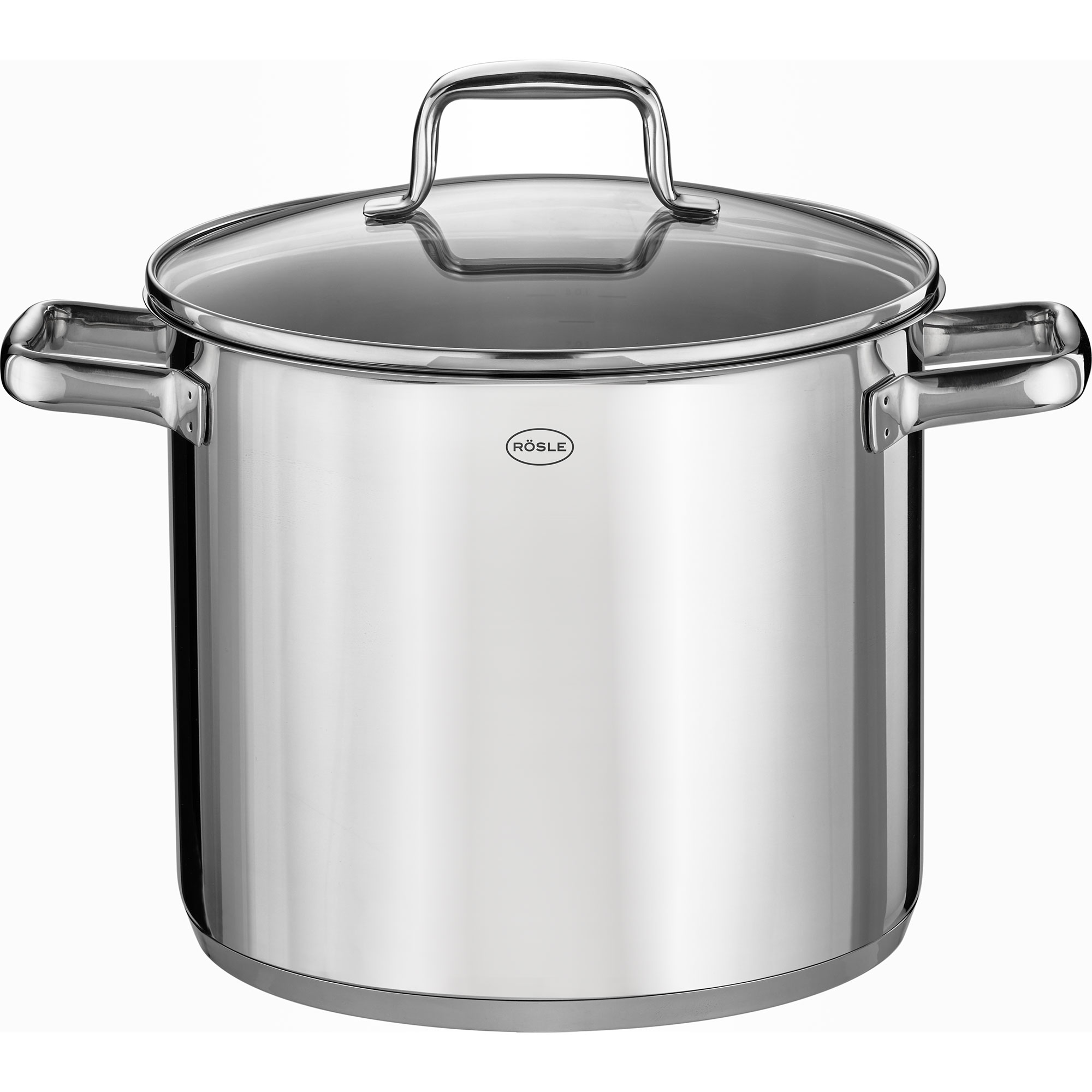 RÖSLE Edelstahl Gemüsetopf Gemüsetopf aus Edelstahl mit Glasdeckel und zwei Griffen